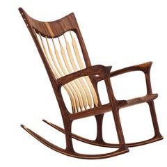 Danish Walnut and Ash Tree Rocking Chair Handcrafted by Morten Stenbæk