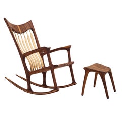 Danish Walnut and Ash Tree Rocking Chair Handcrafted by Morten Stenbæk