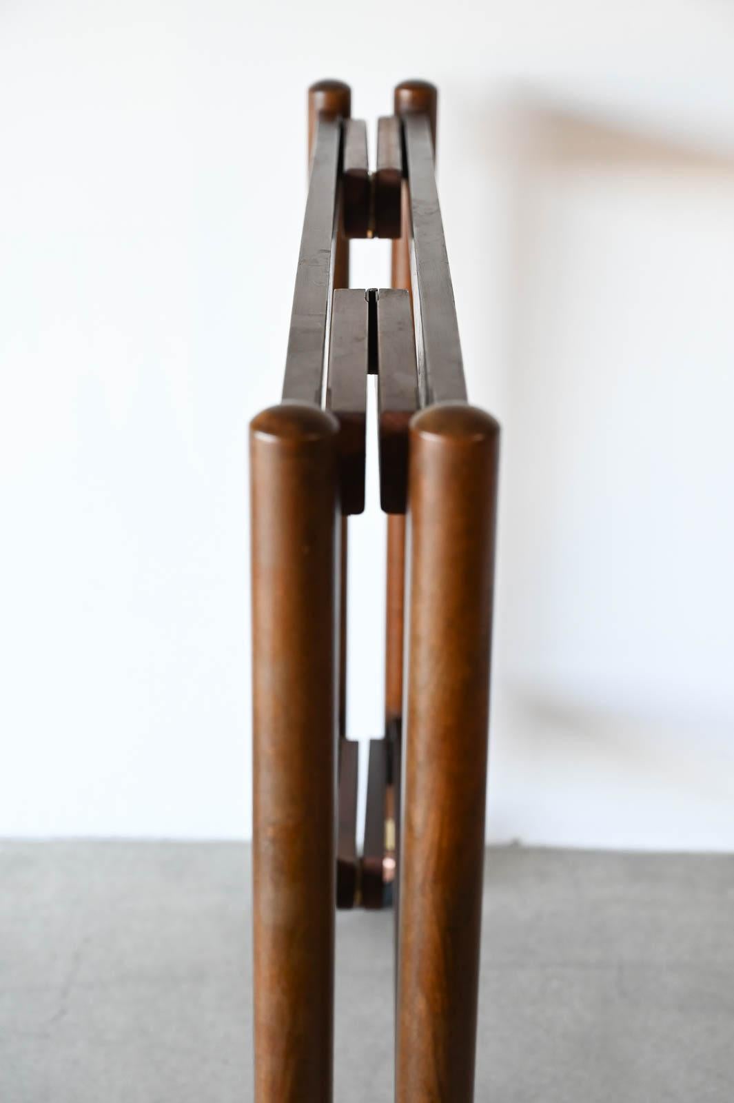 Danish Walnut Collapsible Bar or Service Cart with Removable Trays, ca. 1960 8
