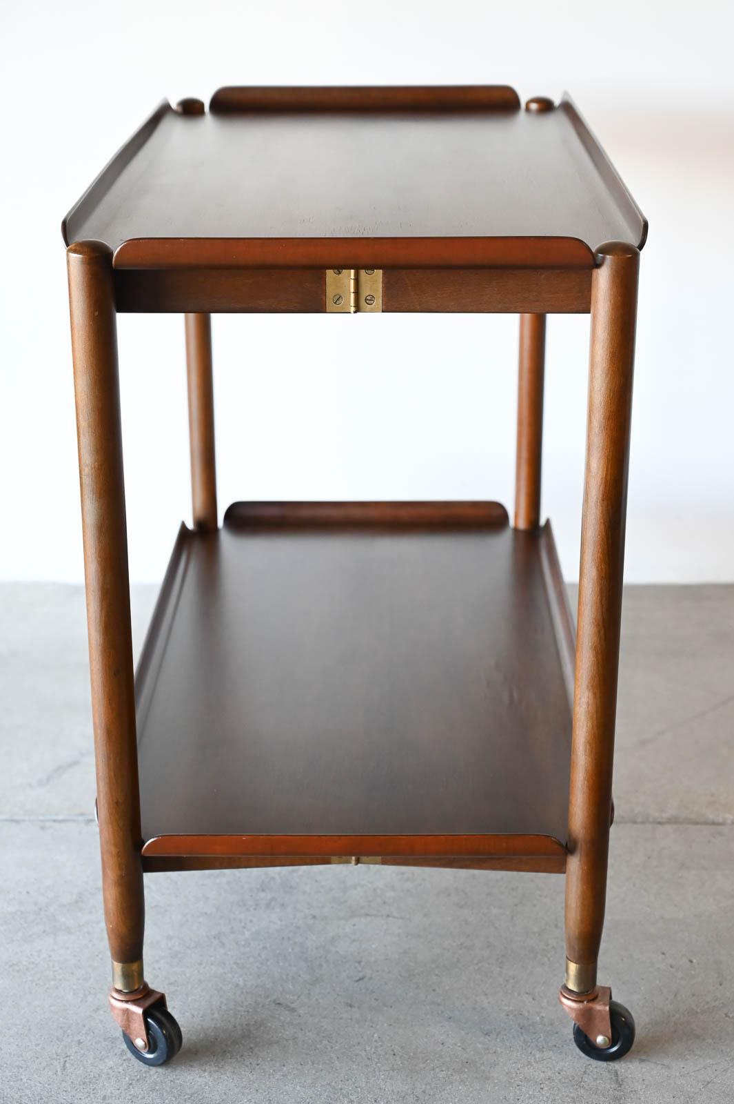 Danish Walnut Collapsible Bar or Service Cart with Removable Trays, ca. 1960 1