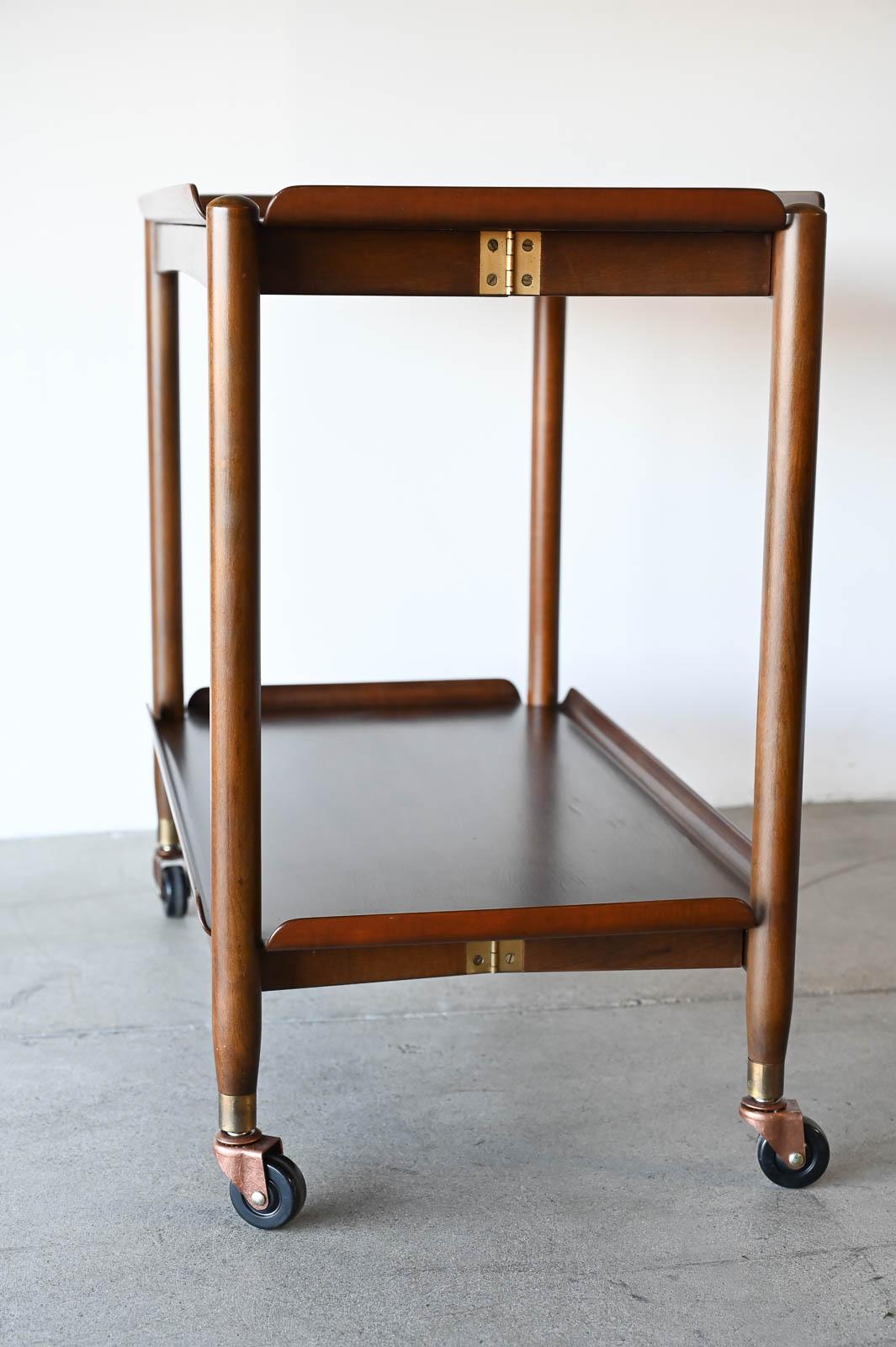 Danish Walnut Collapsible Bar or Service Cart with Removable Trays, ca. 1960 2