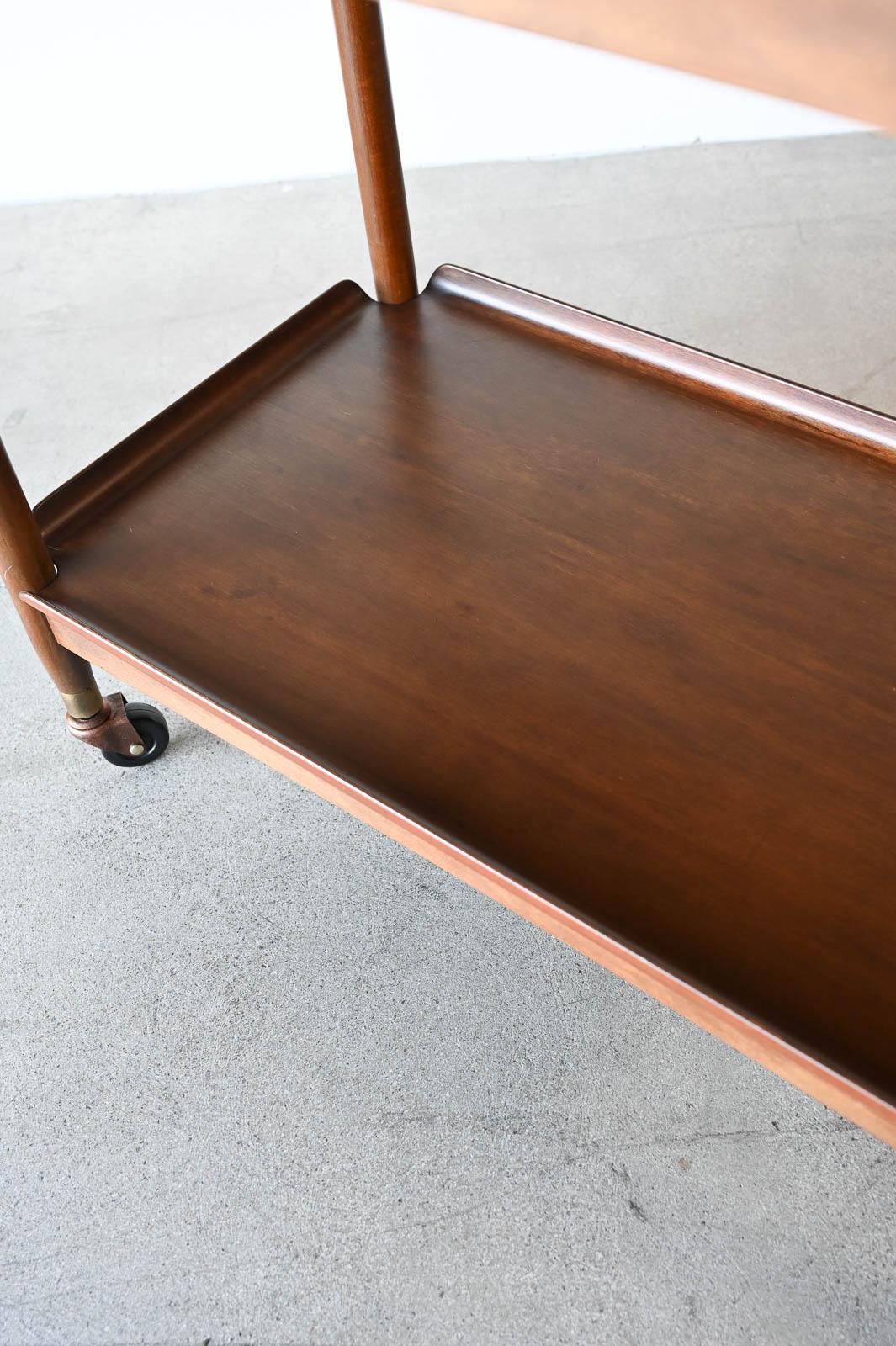 Danish Walnut Collapsible Bar or Service Cart with Removable Trays, ca. 1960 3
