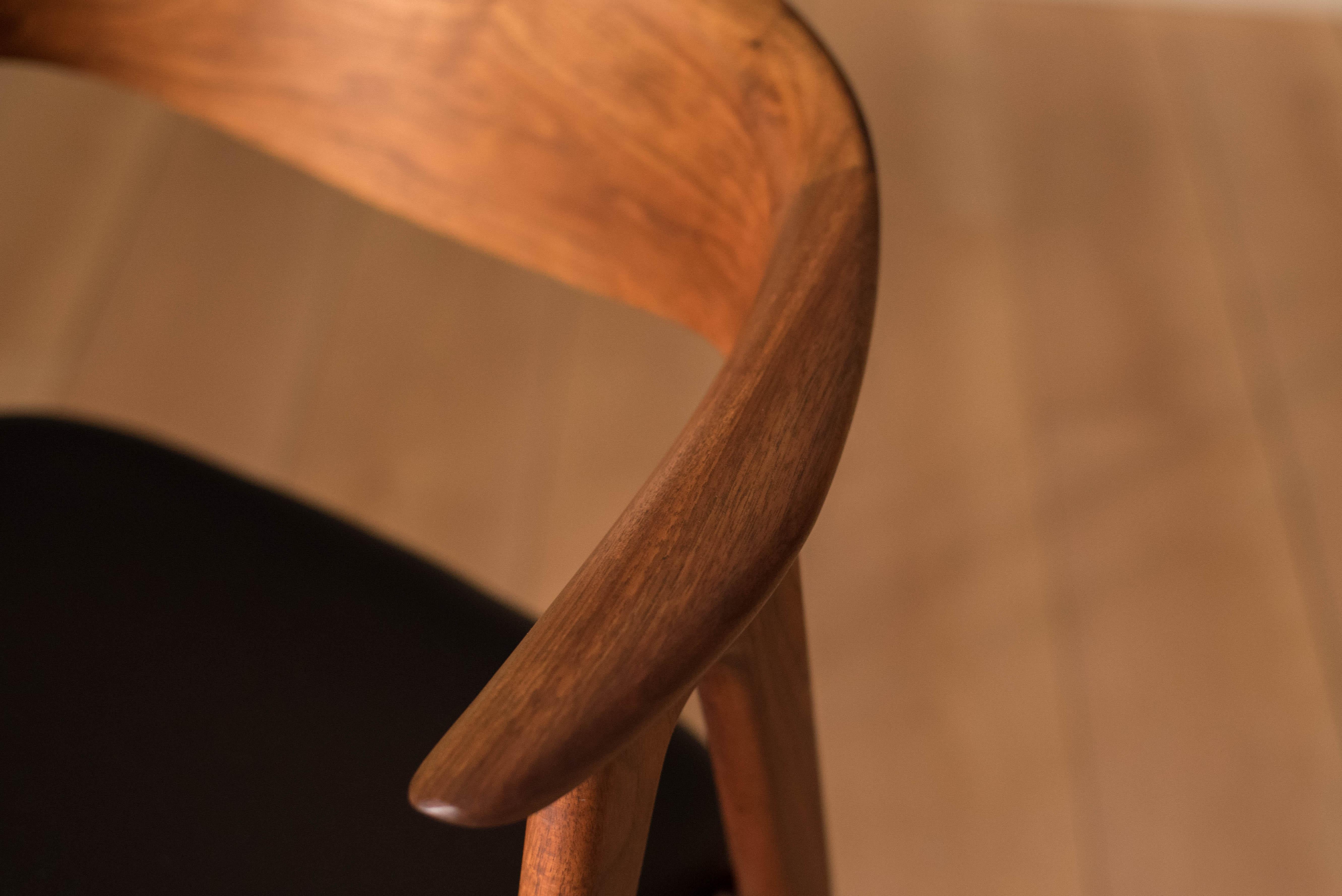 Danish Walnut Compass Dining Chair by Erik Kirkegaard 1