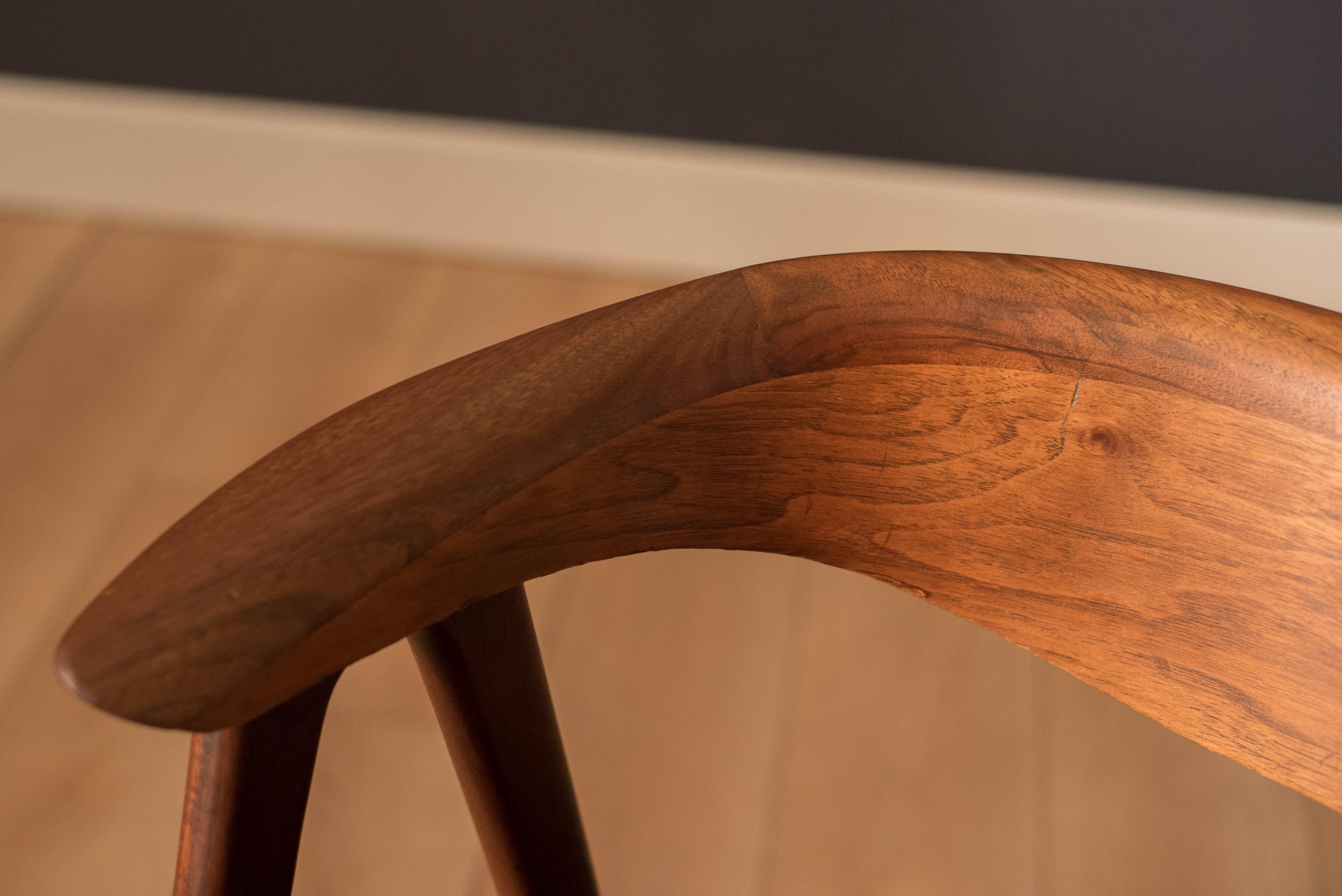 Danish Walnut Compass Dining Chair by Erik Kirkegaard 2