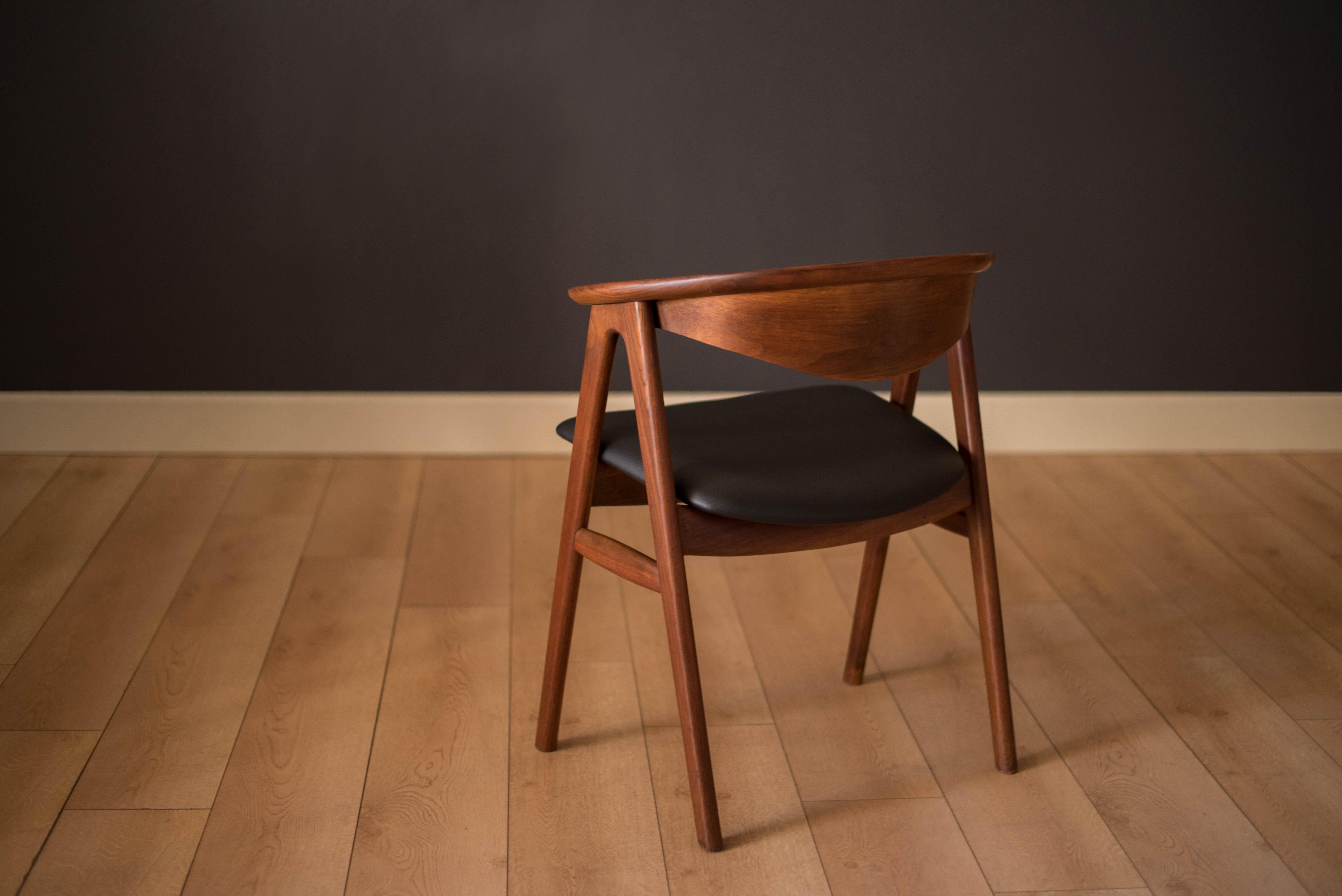 Danish Walnut Compass Dining Chair by Erik Kirkegaard 4