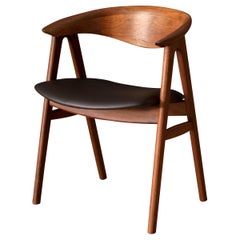 Danish Walnut Compass Dining Chair by Erik Kirkegaard