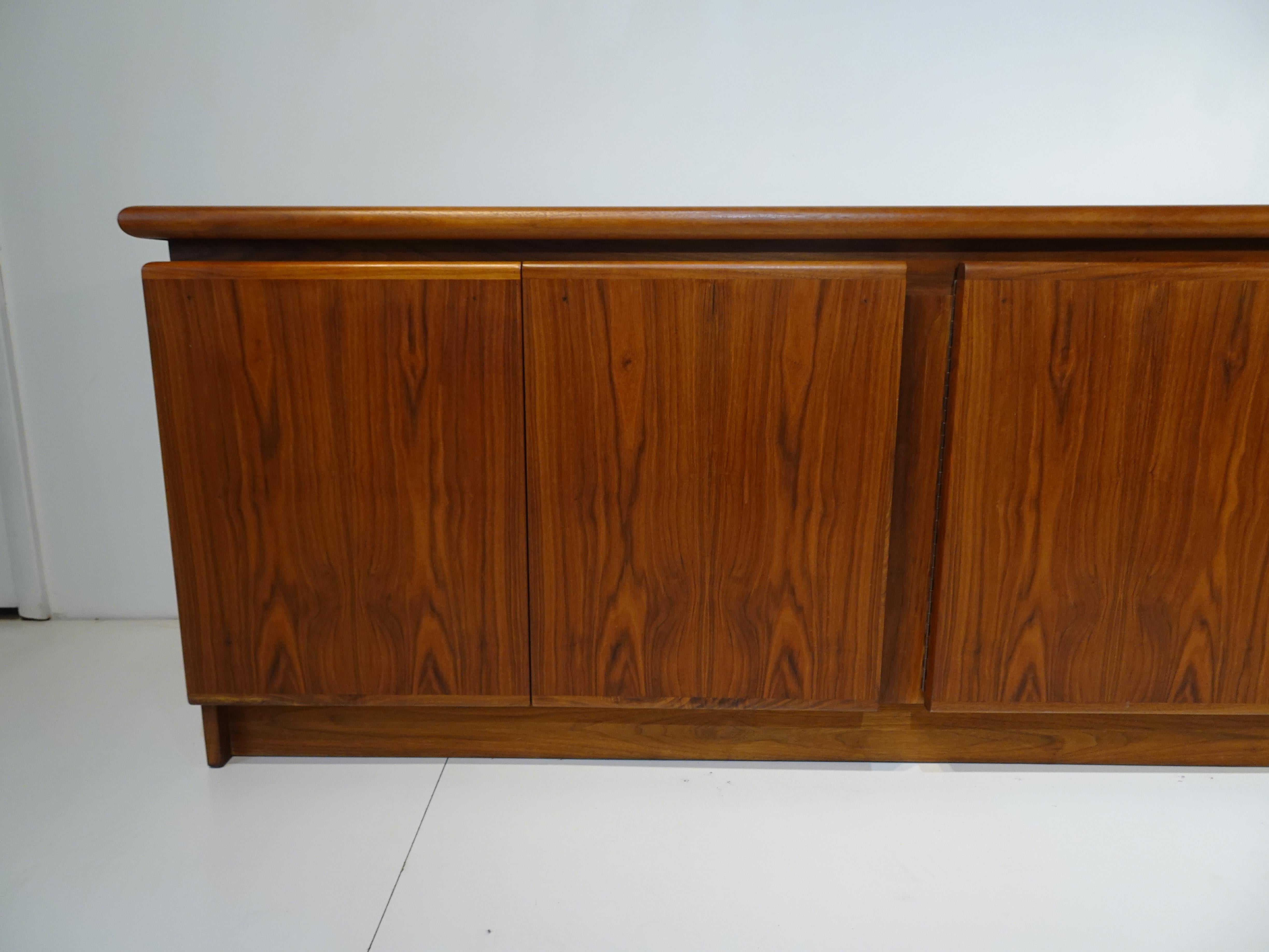 20th Century Danish Walnut Credenza / Sideboard in the Style of Poul Hundevad