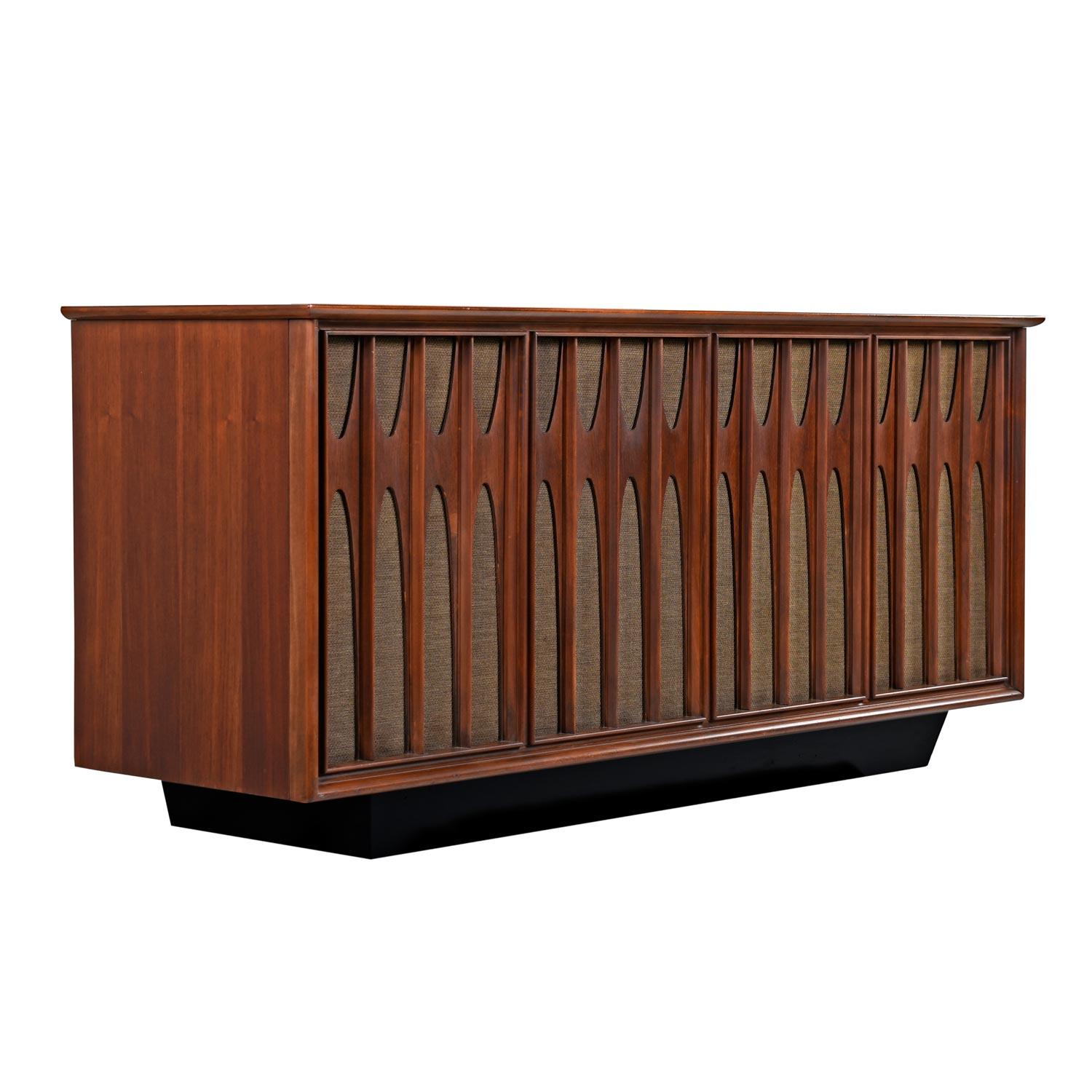 Not only does this Danish modern style cabinet look beautiful, but the combination of original components sound absolutely amazing. Audiophiles and casual listeners will both appreciate the presence and warm sounds recreated by the original