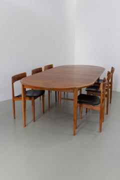 Danish Walnut Dining Room Set by Henry Rosengren Hansen for Brande, 1960s.