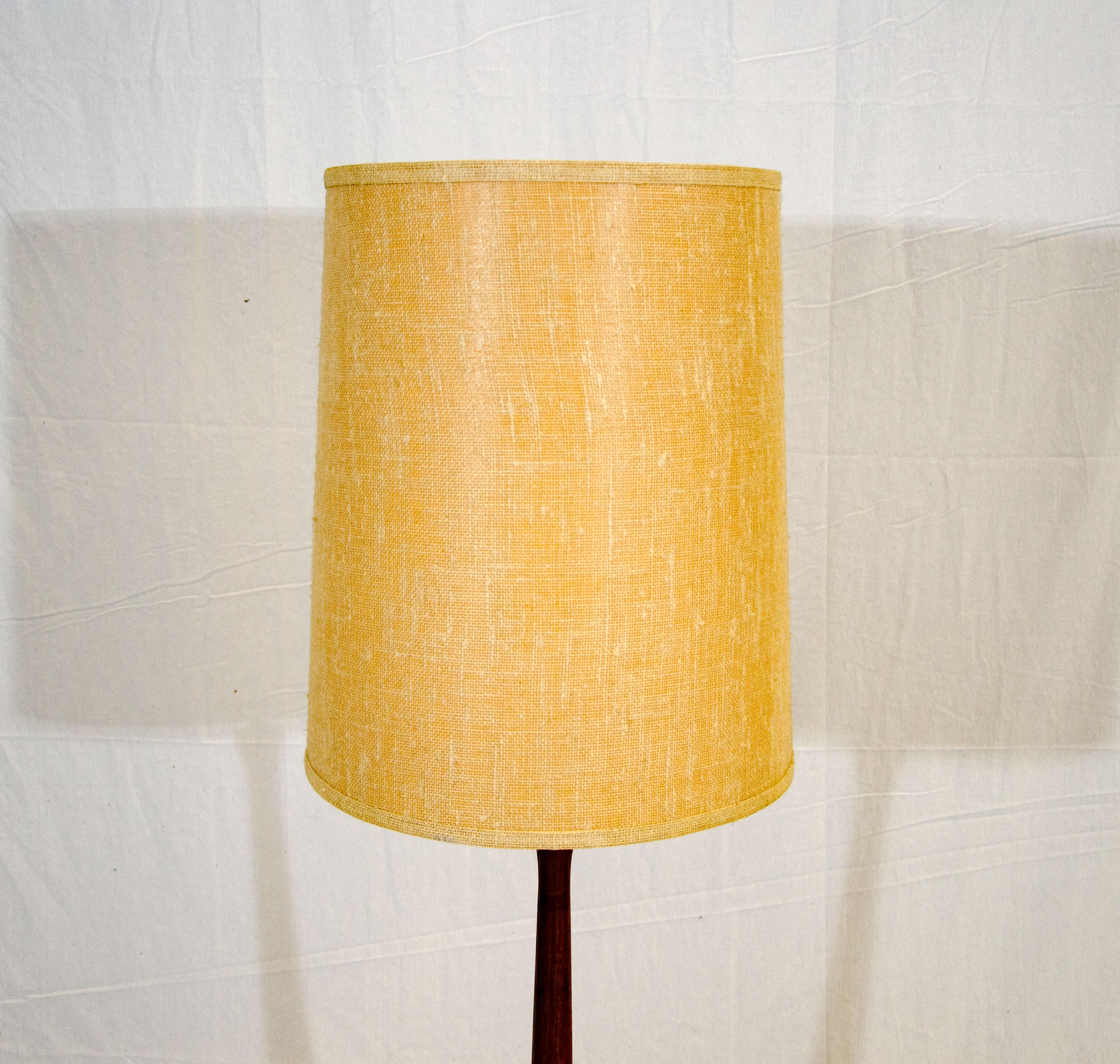 Danish Walnut Floor Lamp with Table For Sale 2