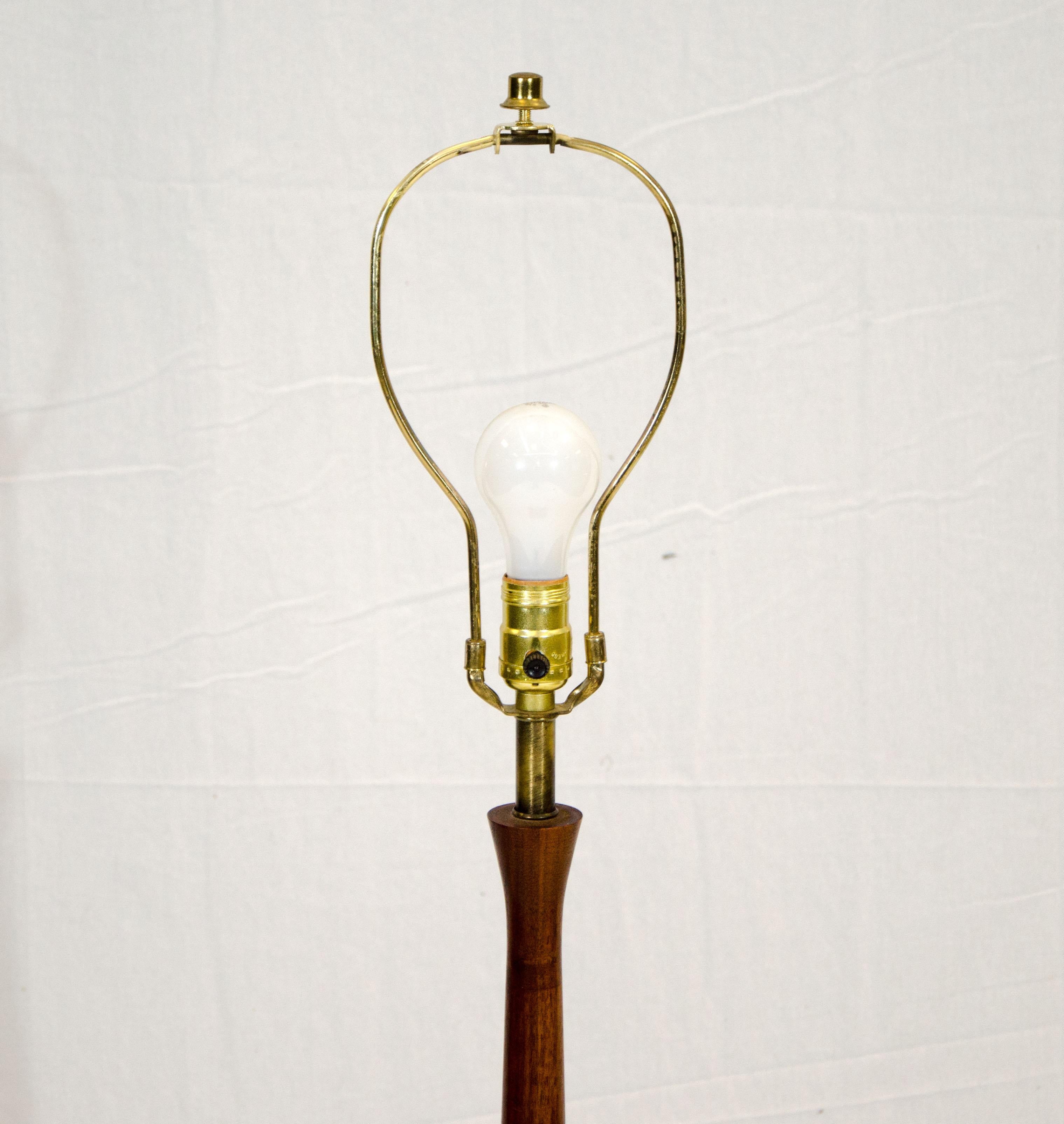 Danish Walnut Floor Lamp with Table For Sale 3