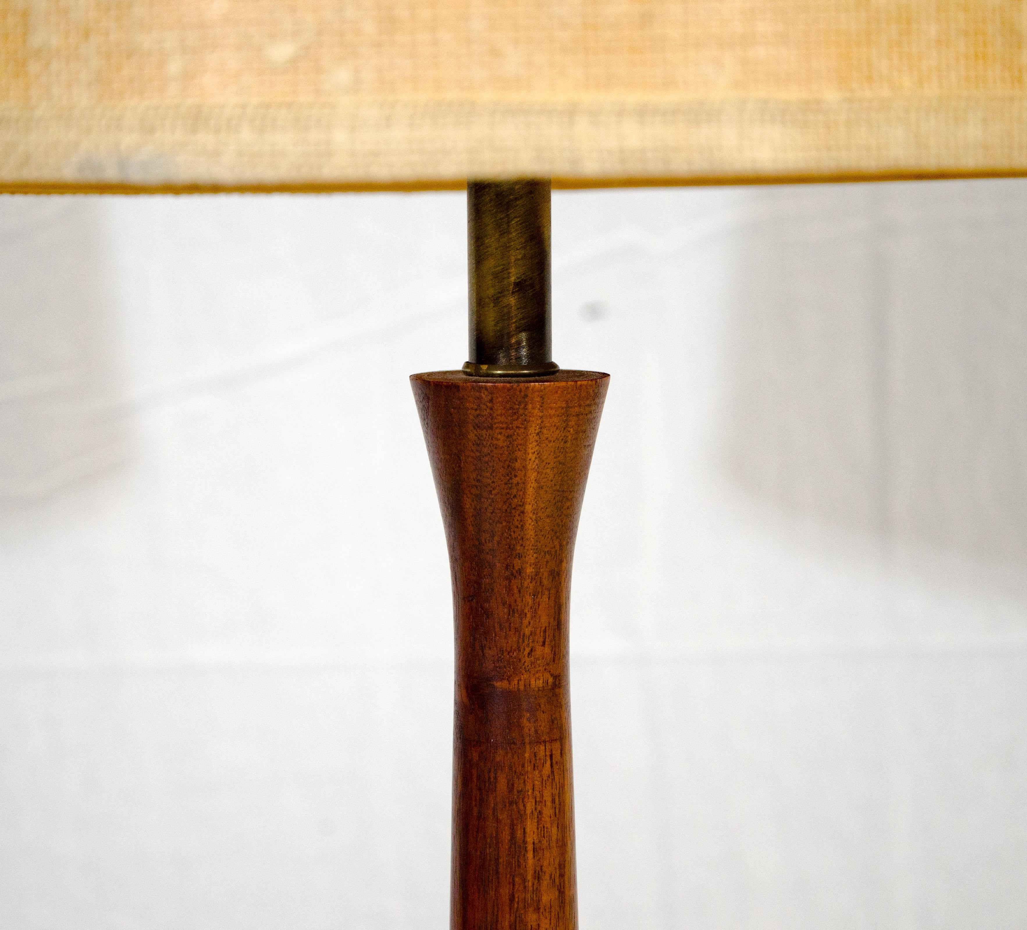 Danish Walnut Floor Lamp with Table In Good Condition For Sale In Crockett, CA