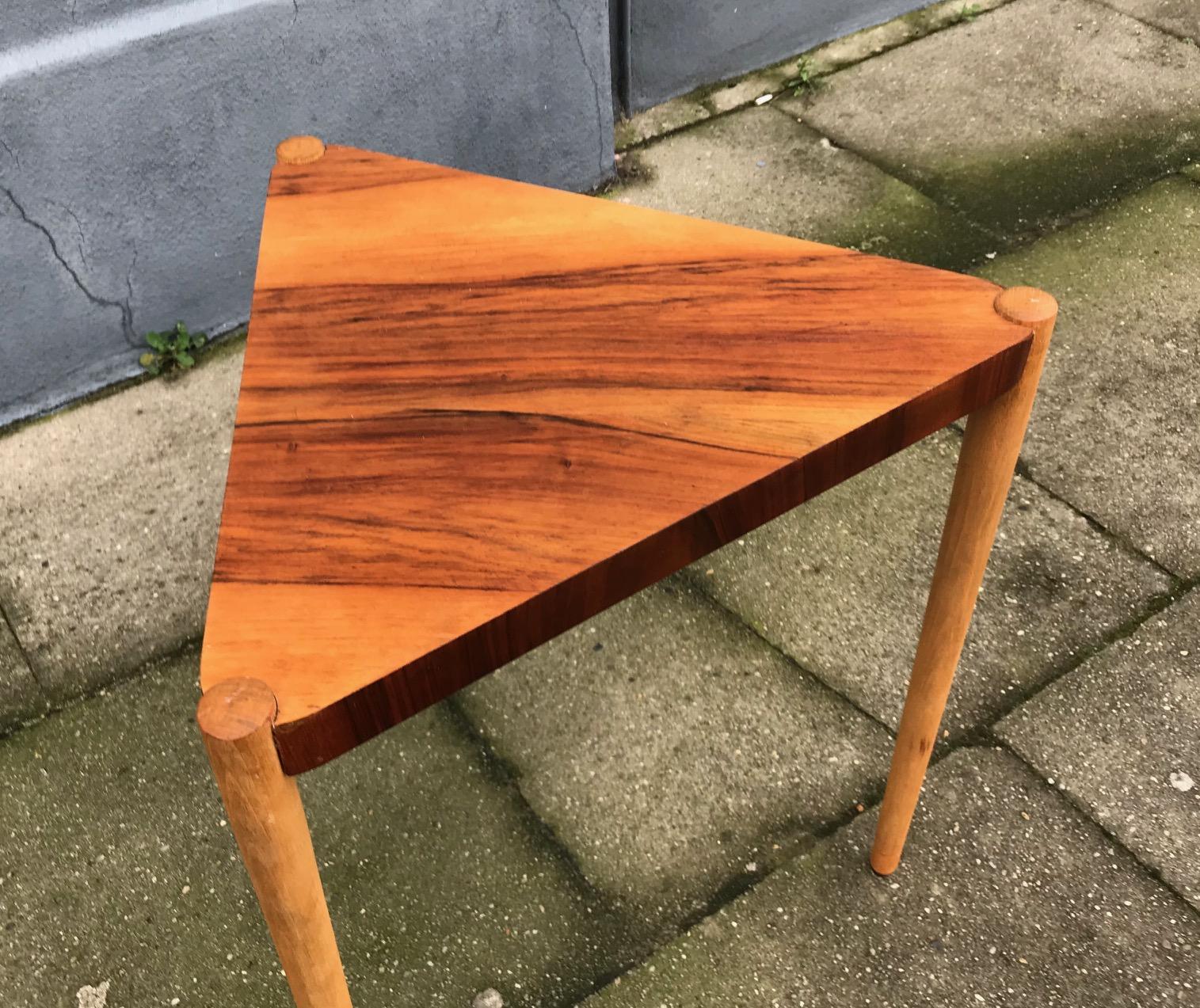 Mid-Century Modern Danish Walnut and Oak Side Table by Edmund Jørgensen, 1960s For Sale