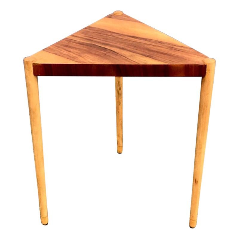 Danish Walnut and Oak Side Table by Edmund Jørgensen, 1960s For Sale