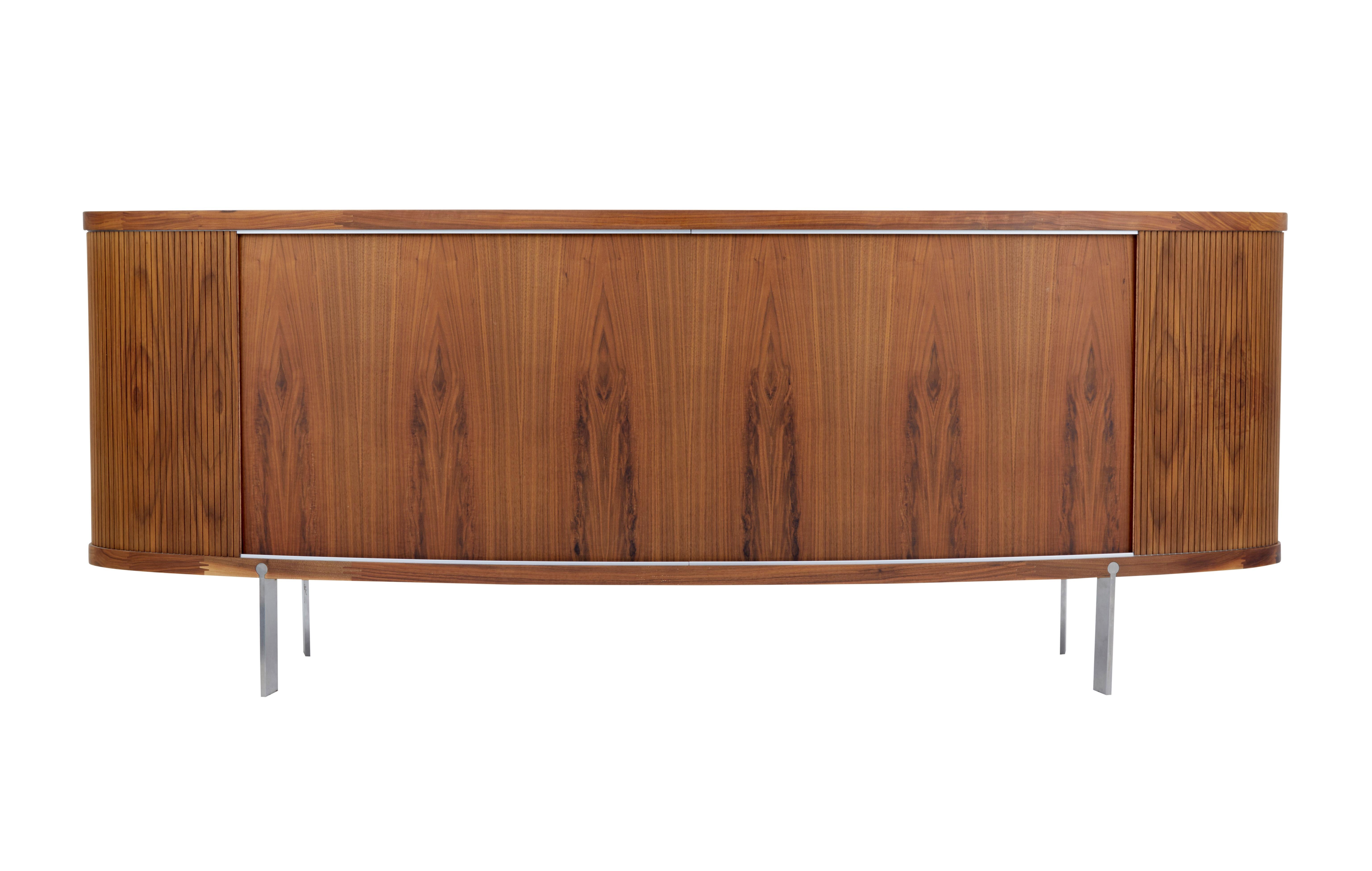 Contemporary Danish Walnut Oval Tambour Naver Sideboard by Nissen and Gehl Mdd