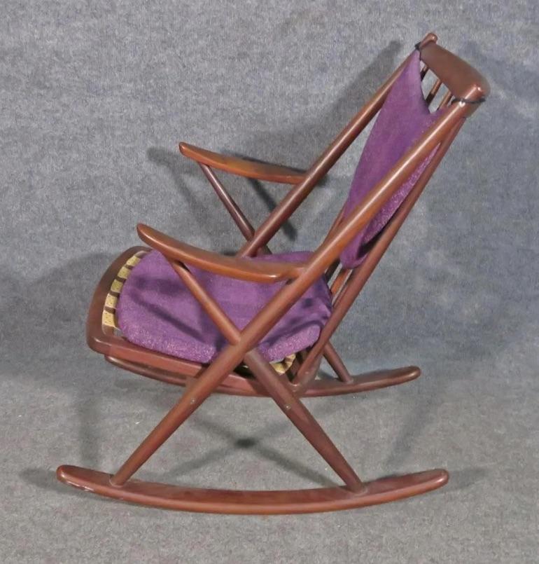 Mid-Century Modern Frank Reenskaug for Bramin Mobler Danish Rocking Chair