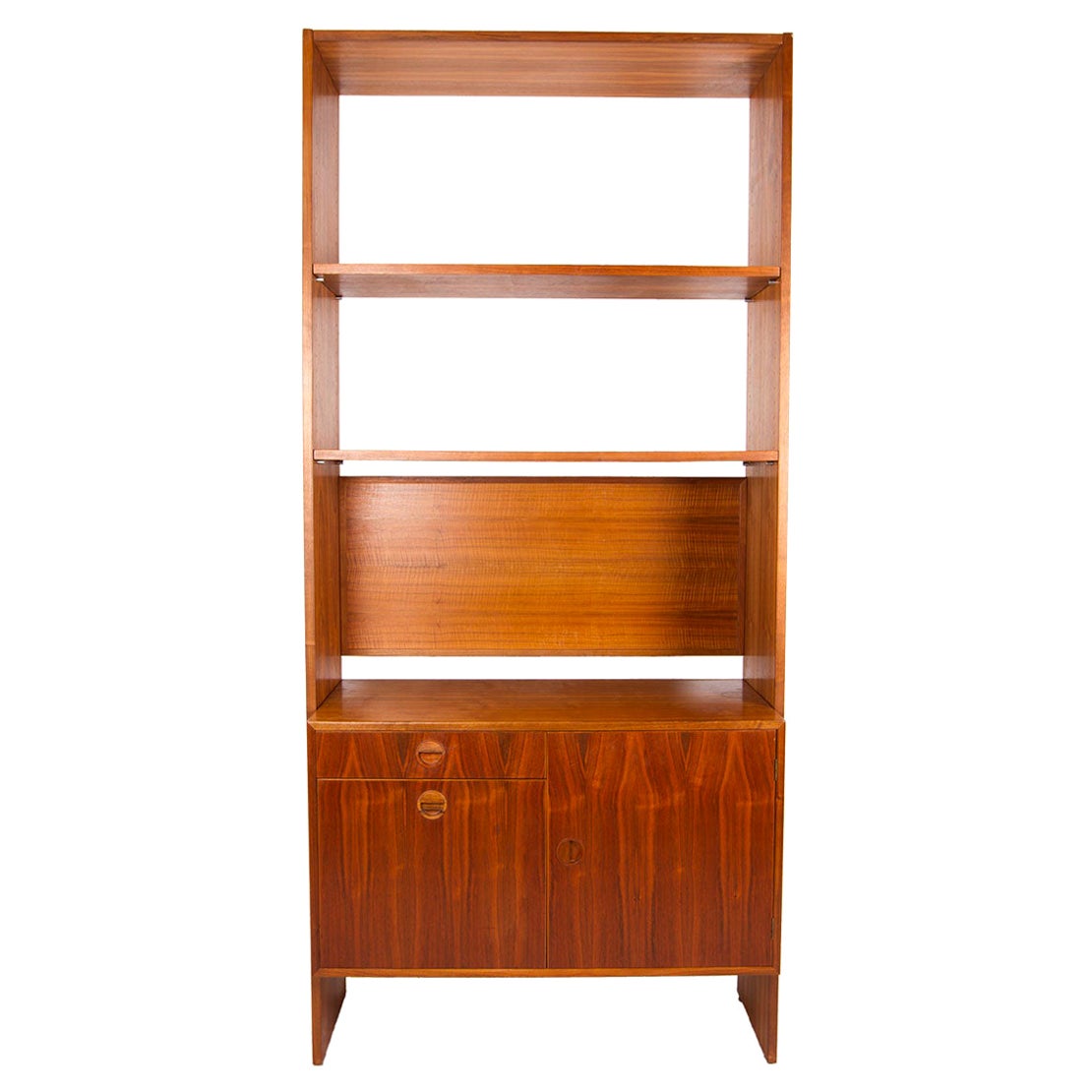 Danish Walnut Stand Alone Wall Unit / Room Divider / Bookshelf