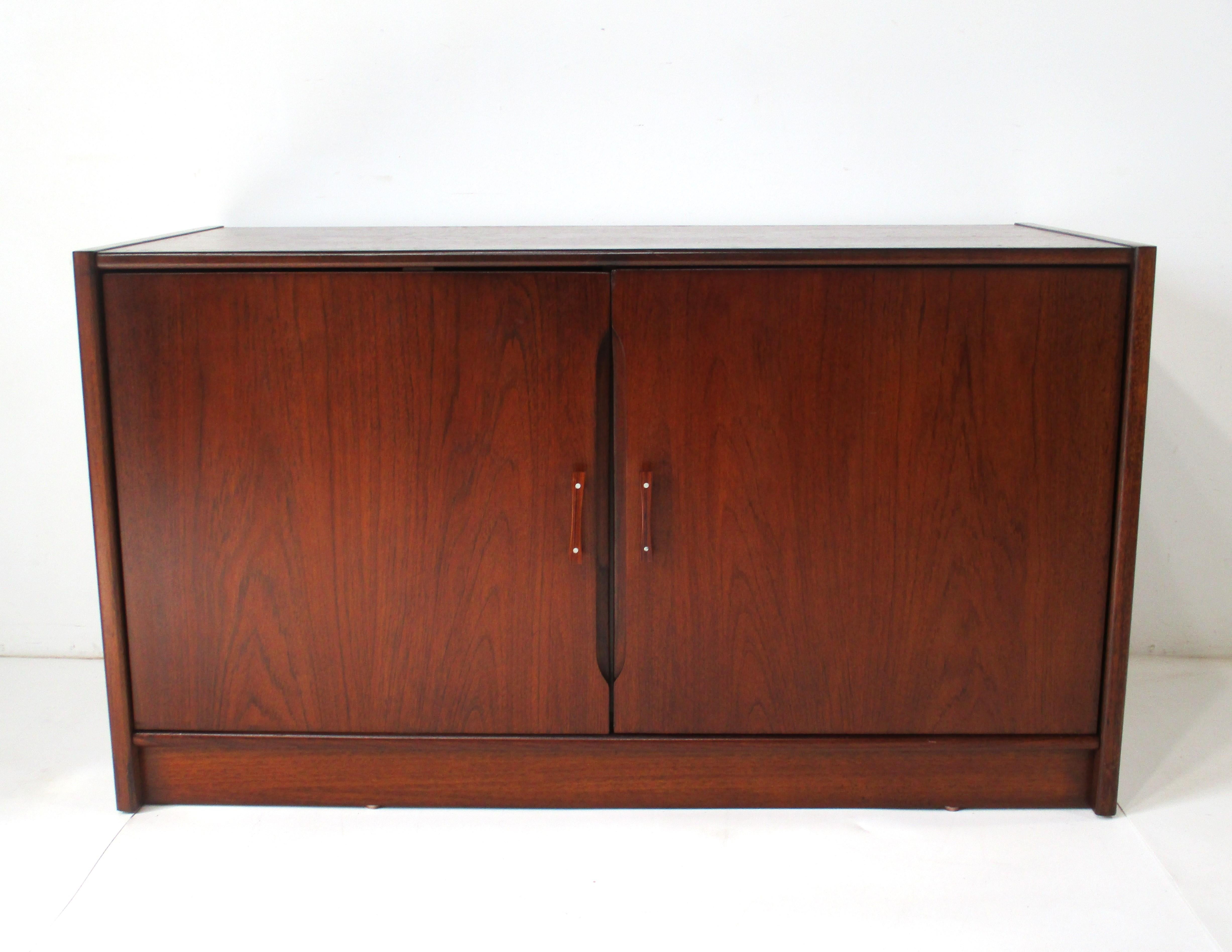 Mid Century Walnut Stereo Record Cabinet in the style of Borge Mogensen Denmark 9