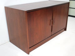 Mid Century Walnut Stereo Record Cabinet in the style of Borge Mogensen Denmark