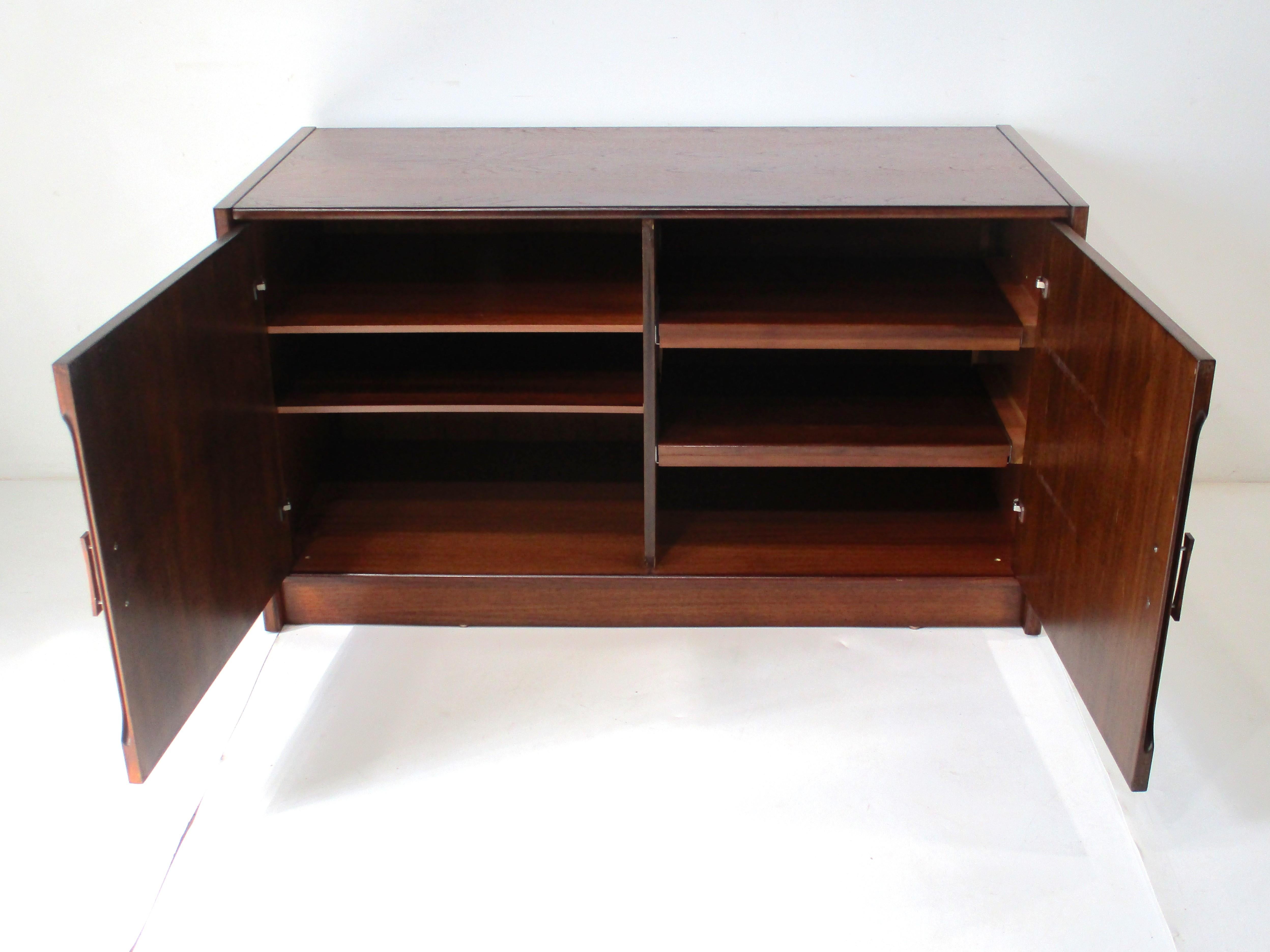 Danish Mid Century Walnut Stereo Record Cabinet in the style of Borge Mogensen Denmark