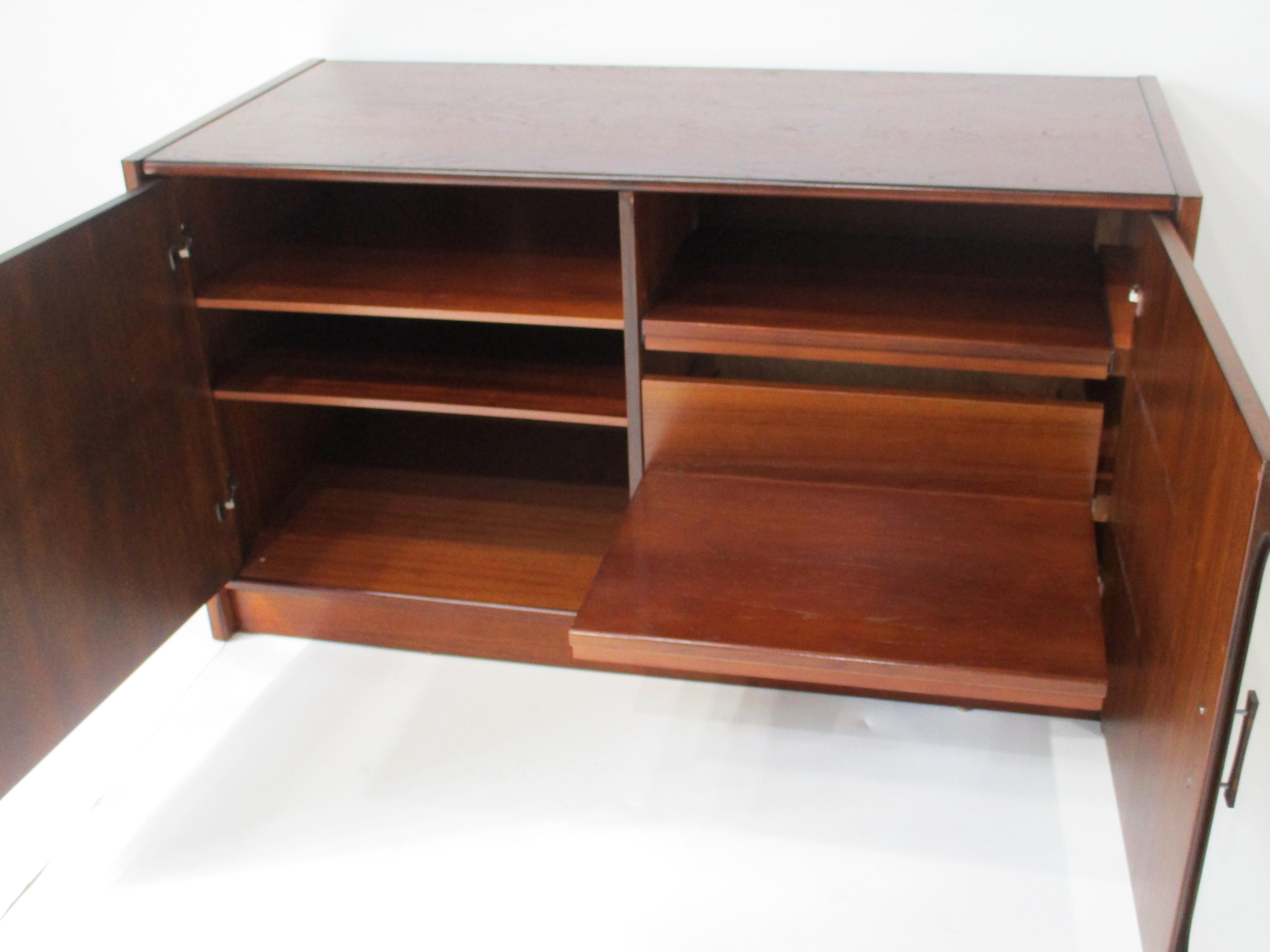 20th Century Mid Century Walnut Stereo Record Cabinet in the style of Borge Mogensen Denmark