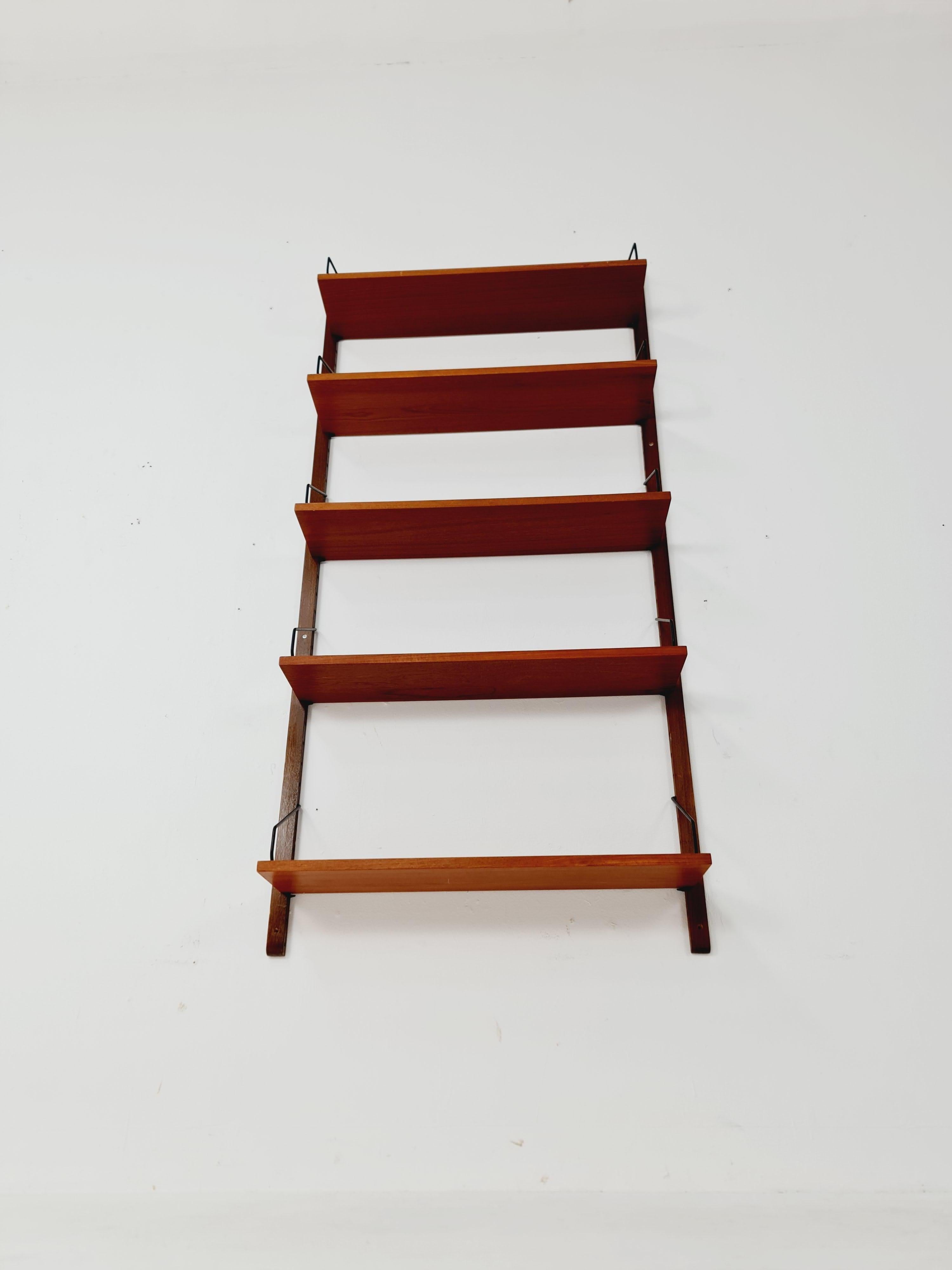 Danish walnut Wall-Mounted Shelving Unit, by Royal for  Poul Cadovius, 1960s 4