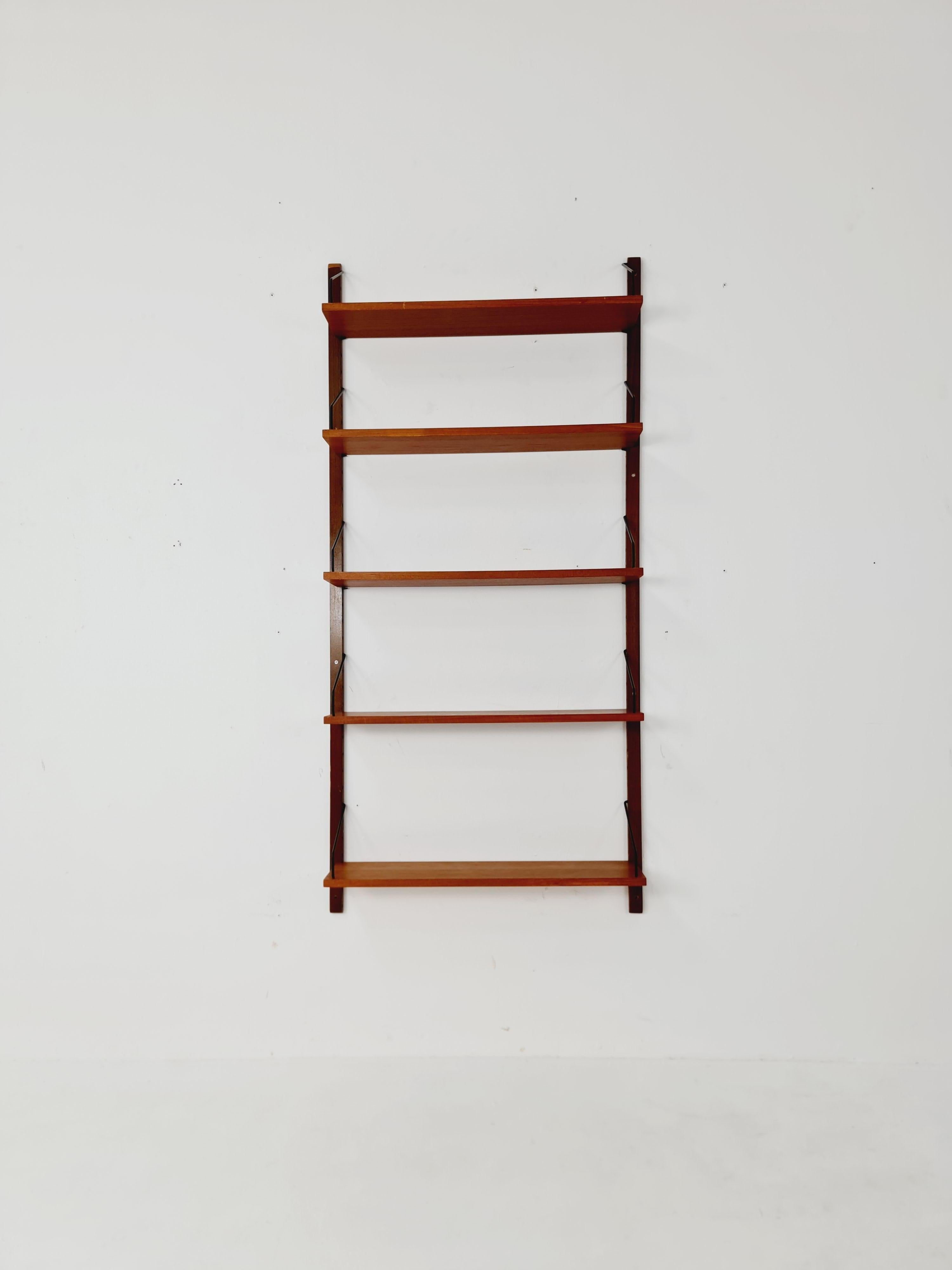 Danish walnut Wall-Mounted Shelving Unit, by Royal for  Poul Cadovius, 1960s 5