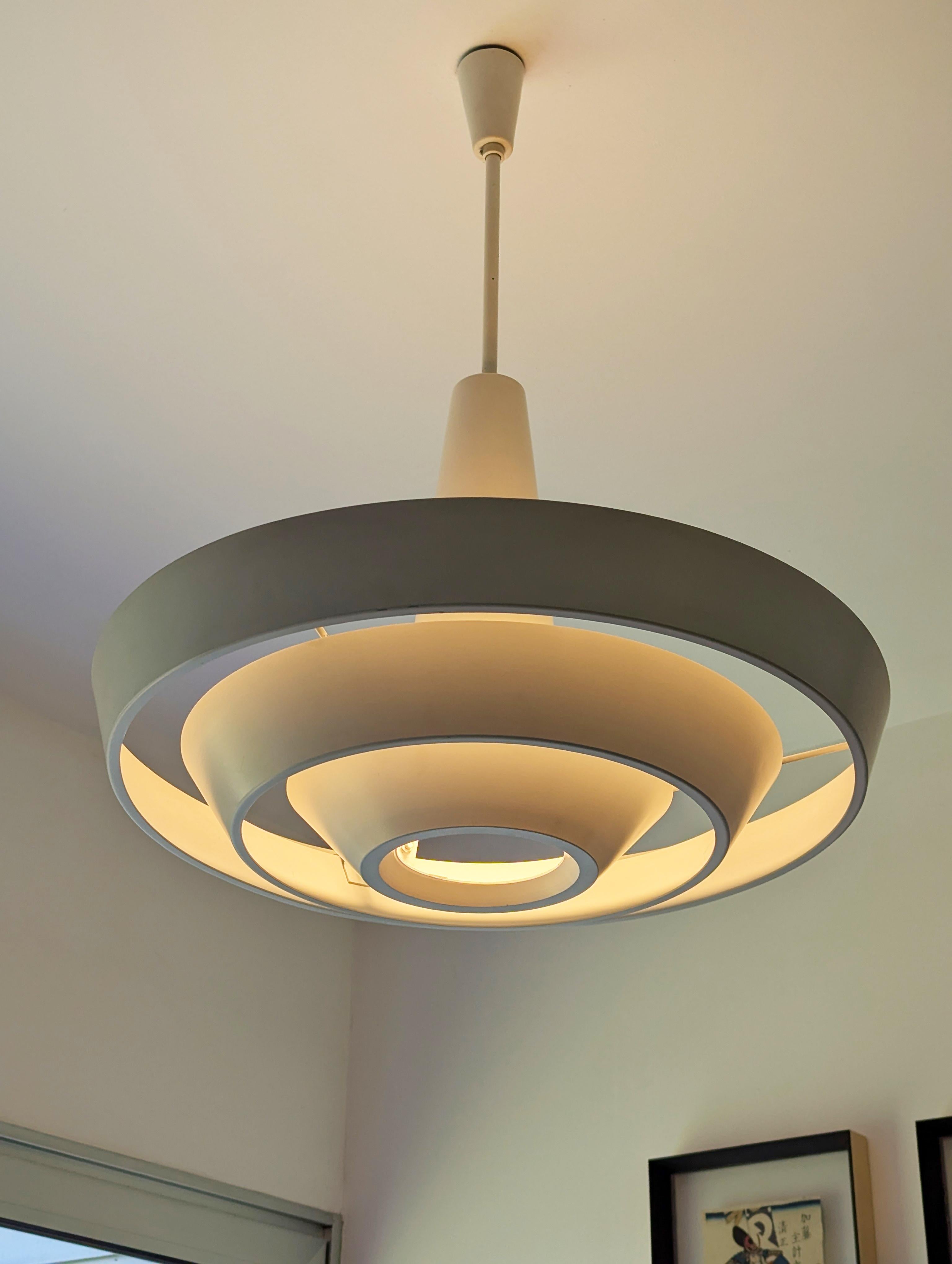 Danish White Metal 1960s pendant lamp by Regent For Sale 5