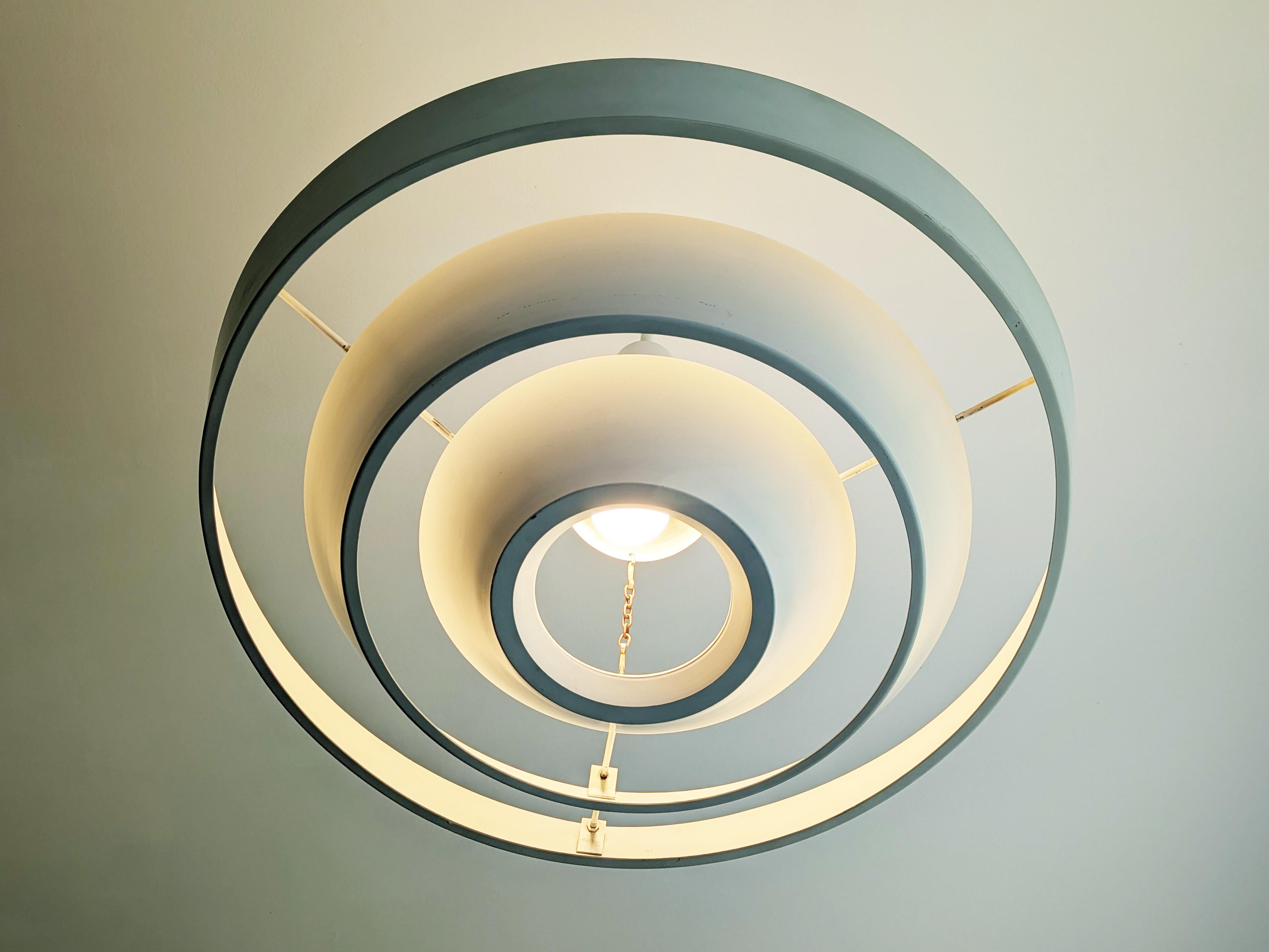 Danish White Metal 1960s pendant lamp by Regent For Sale 6