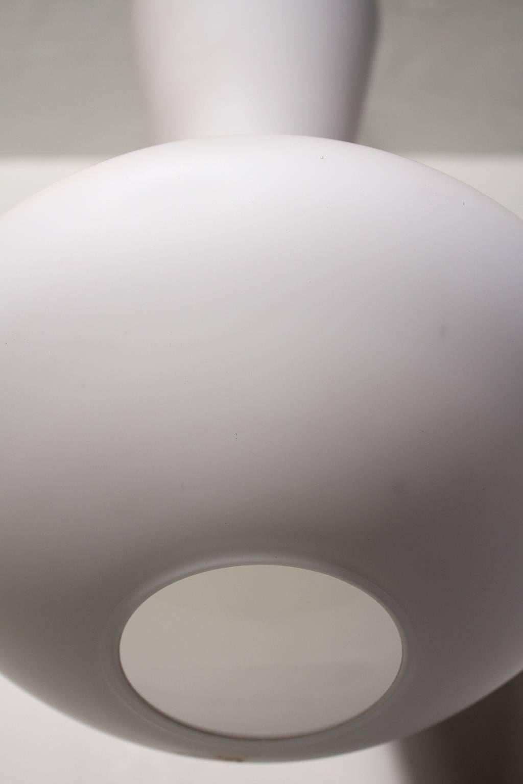 20th Century Danish White Opal Frosted Glass Hanging Pendant Lamp by Holmegaard