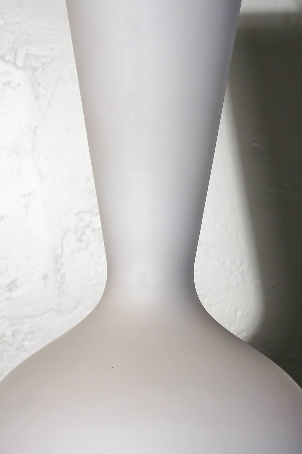 Danish White Opal Frosted Glass Hanging Pendant Lamp by Holmegaard 1