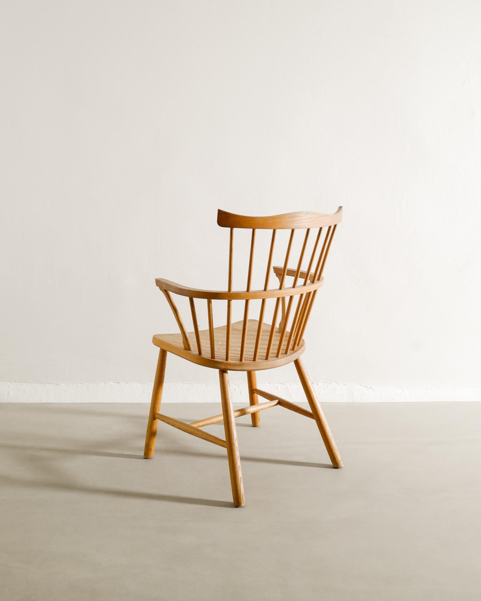 Rare Danish mid century wooden windsor armchair model 