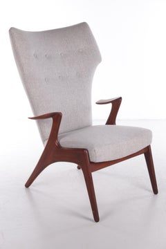 Dänischer Ohrensessel aus Teakholz von Kurt Stervig, 1950er Jahre