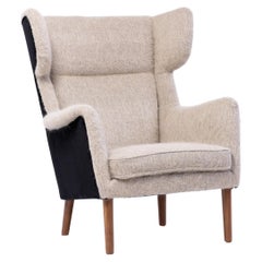 Danish Wingback Armchair, 1950s, in Hèrmes and Pierre Frey Fabric
