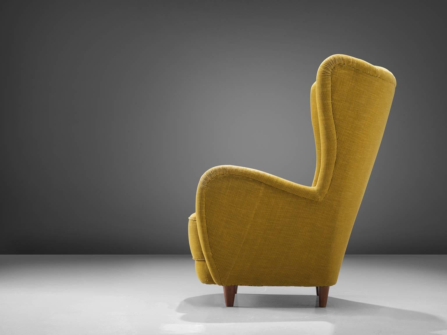 yellow wingback chairs