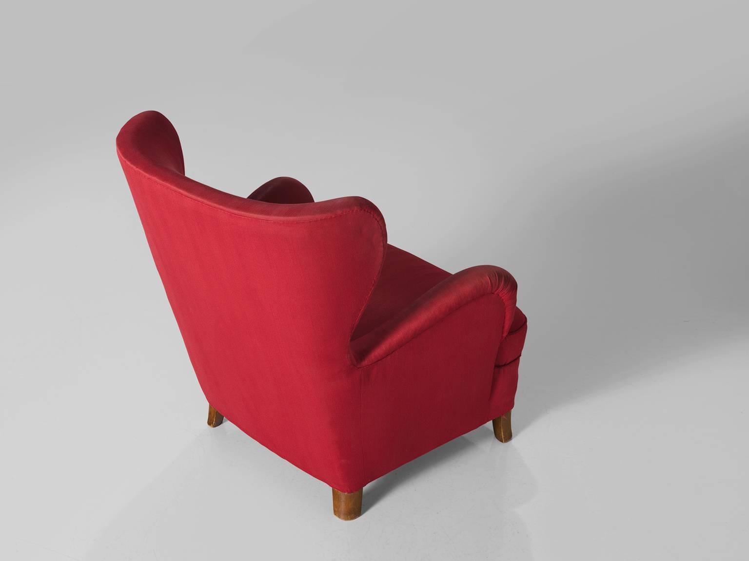Scandinavian Modern Danish Wingback Lounge Chair For Sale