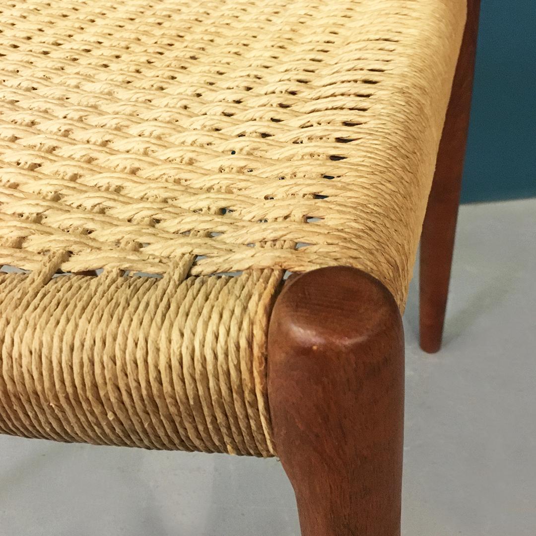 Danish Wood and Woven Rope Chairs by N. Moller for J.L. Mollers Mobelfabrik 1966 6