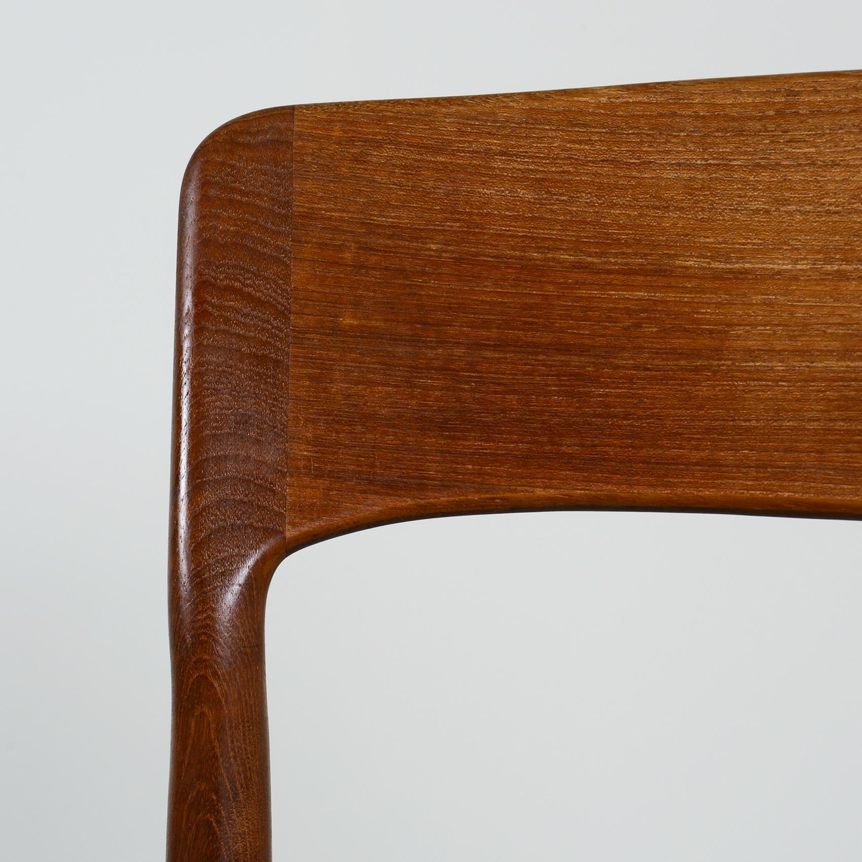 Danish Wood Chairs, Korup Denmark circa 1960, Set of Six 3