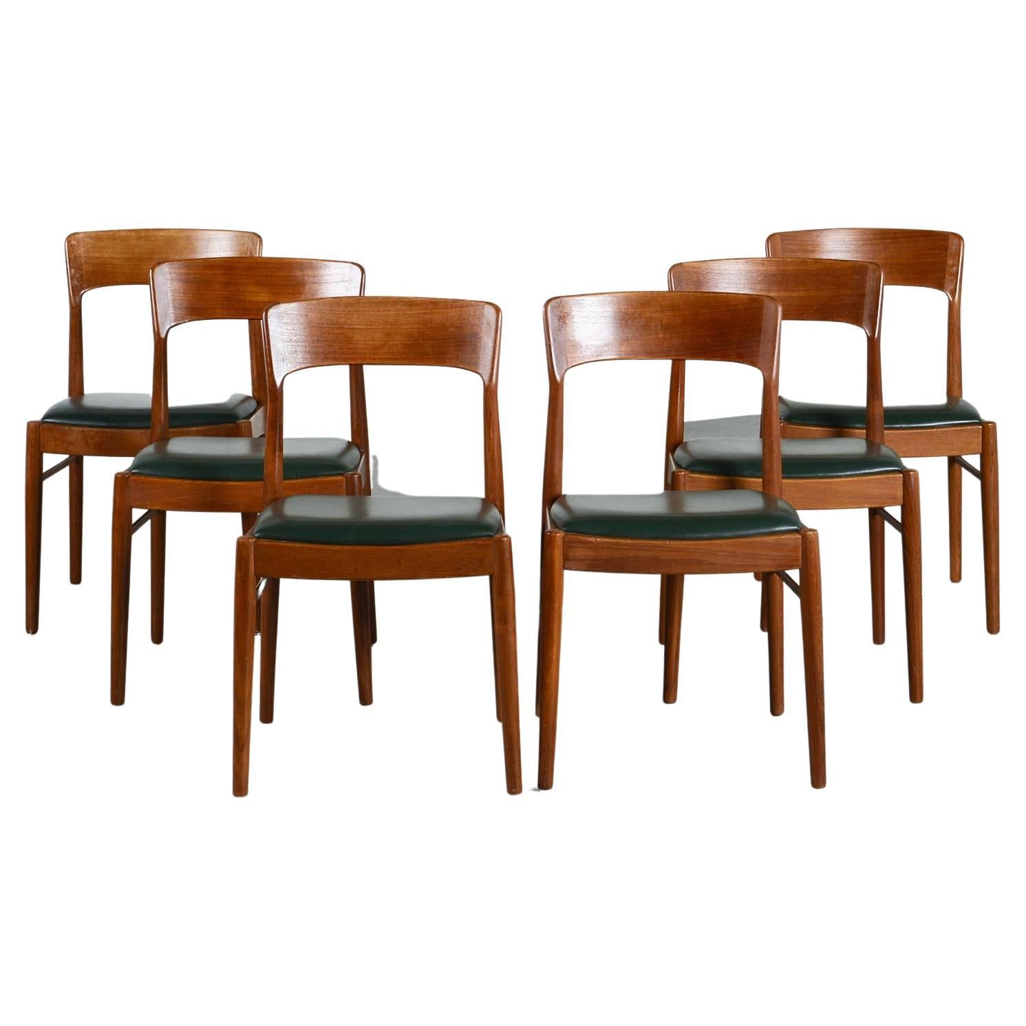 Danish Wood Chairs, Korup Denmark circa 1960, Set of Six