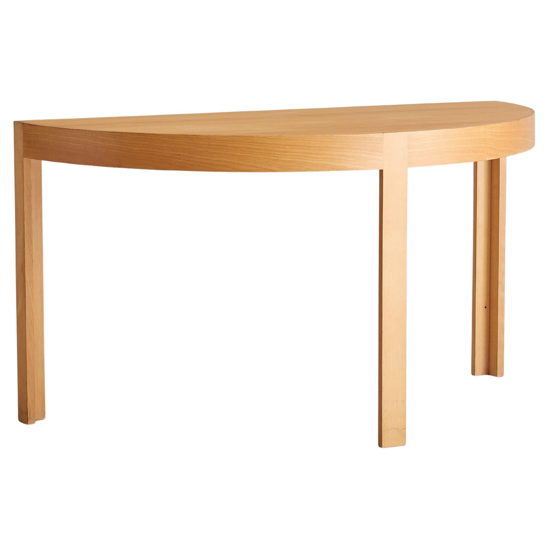 Danish Wood Demilune Console Table by Johnny Sørensen & Rud Thygesen for Botium