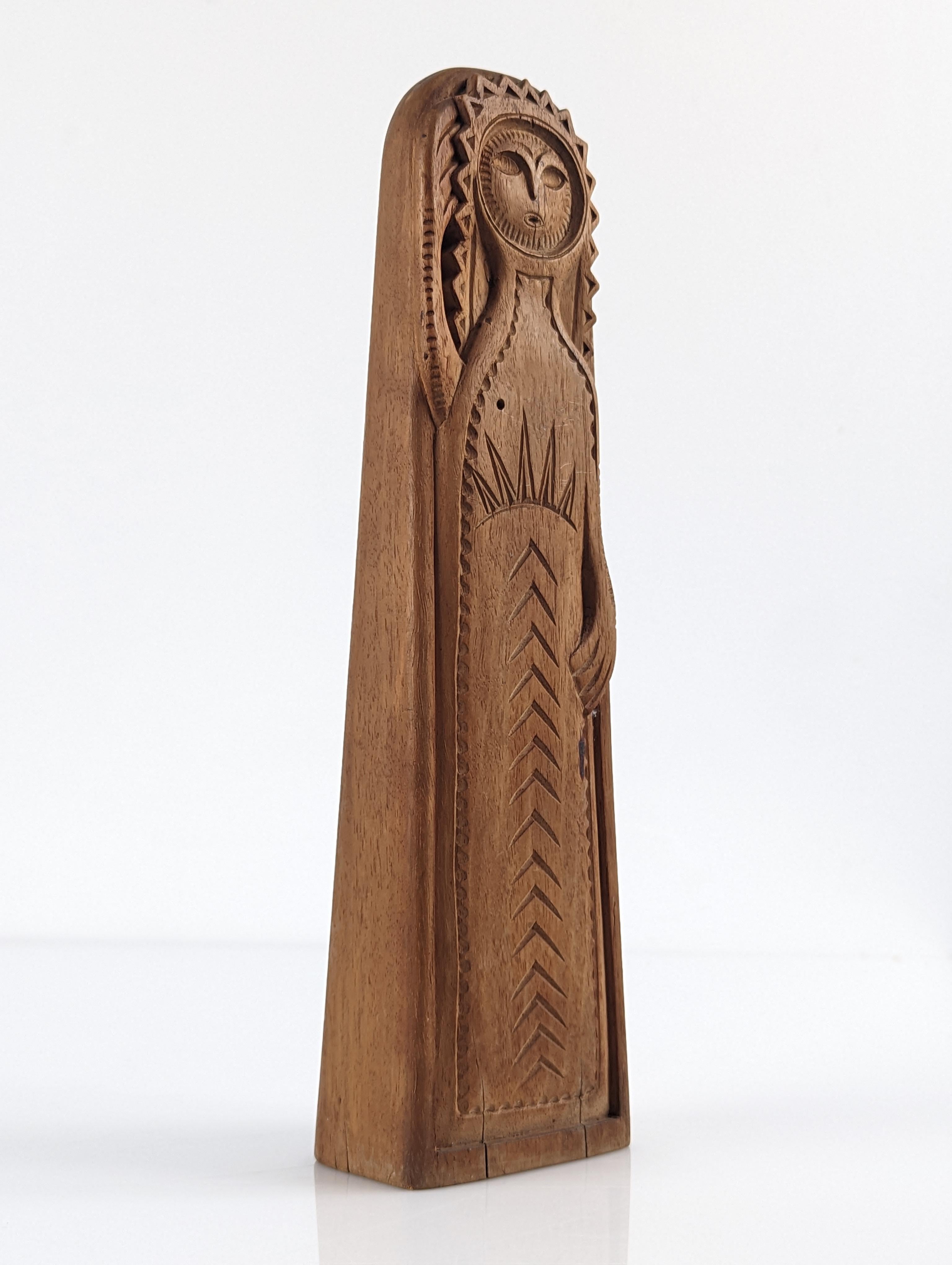 Hand-Carved Danish woodcarved sculpture signed For Sale
