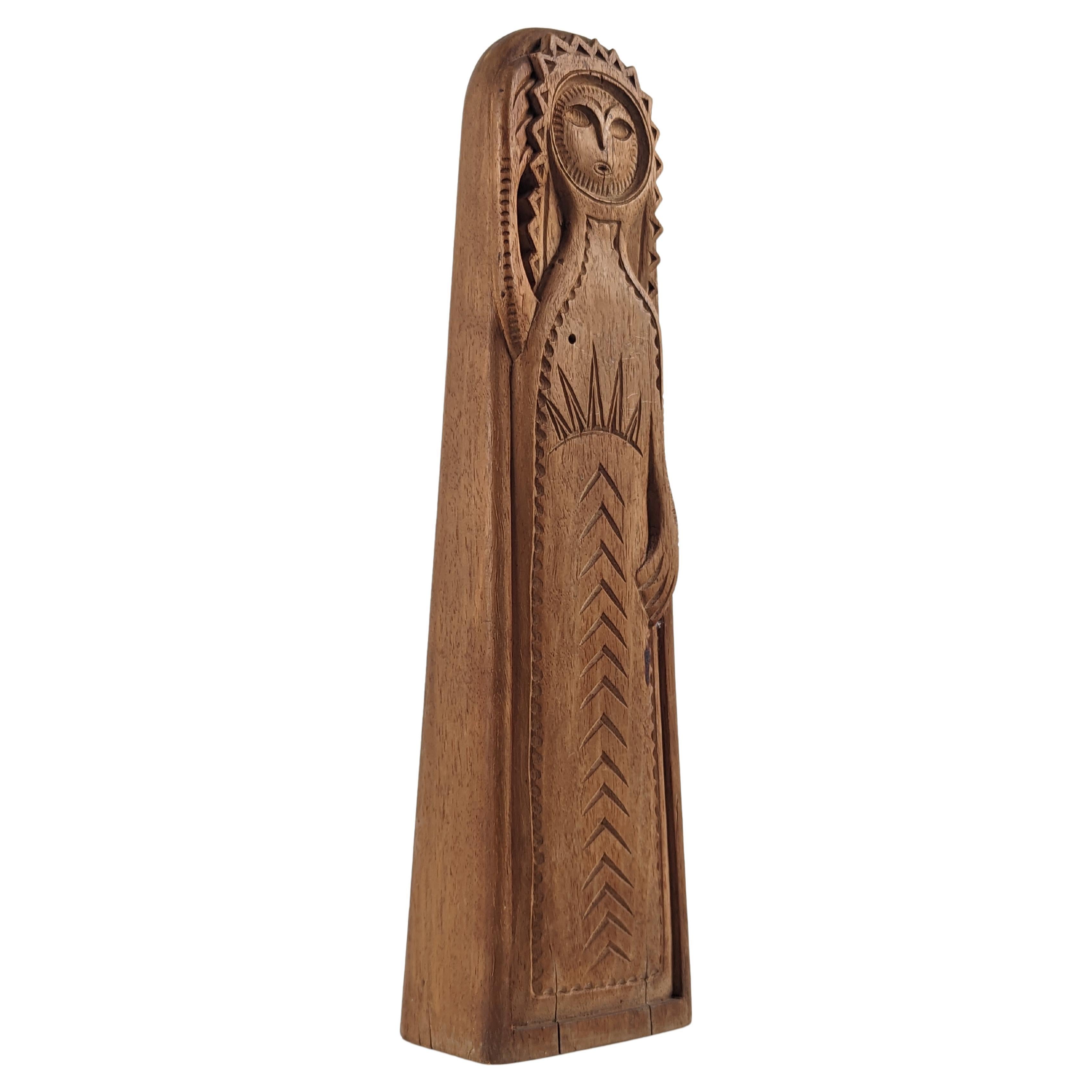 Danish woodcarved sculpture signed For Sale