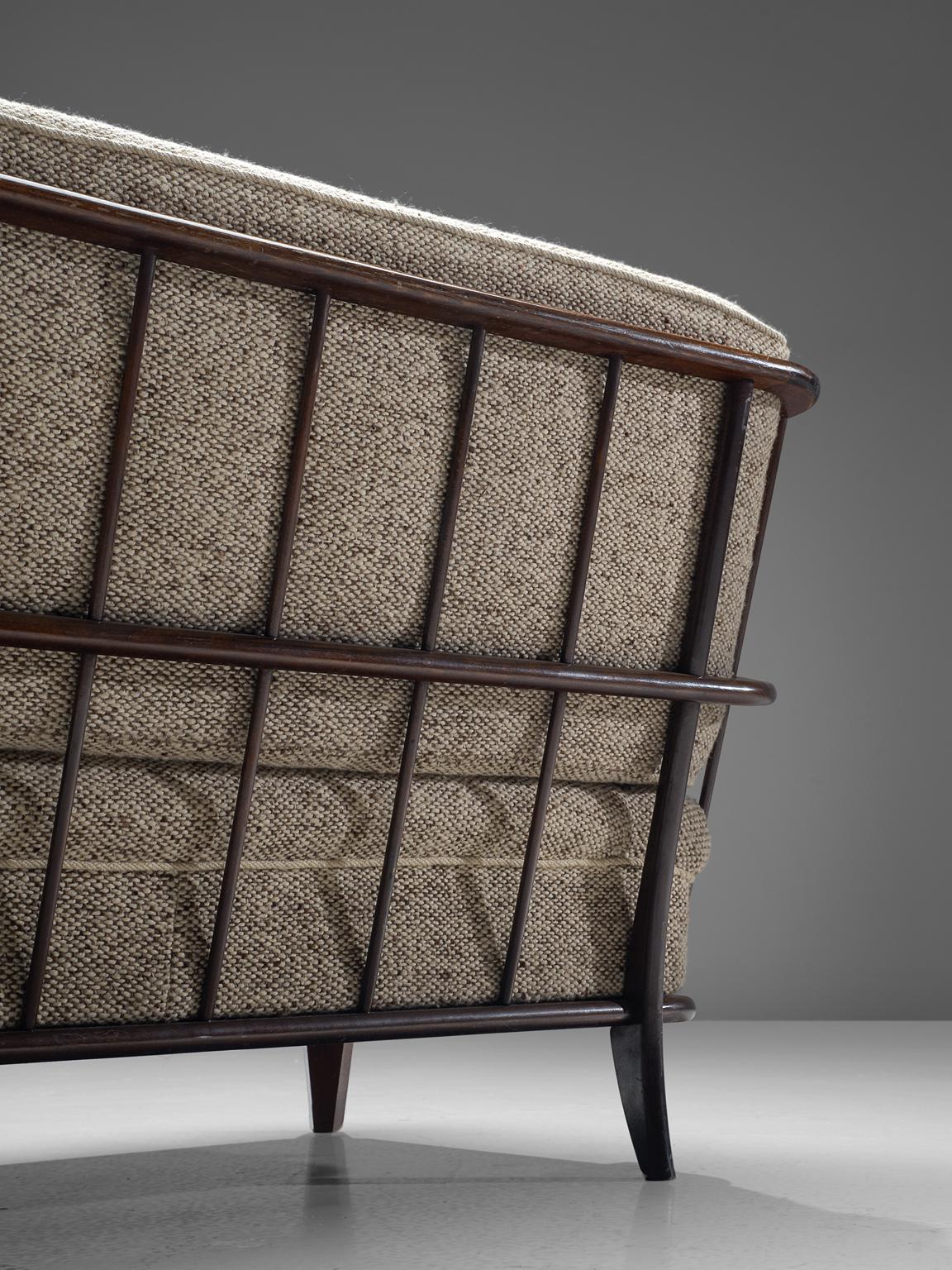 Mid-20th Century Danish Wooden Comfortable Basket Sofa