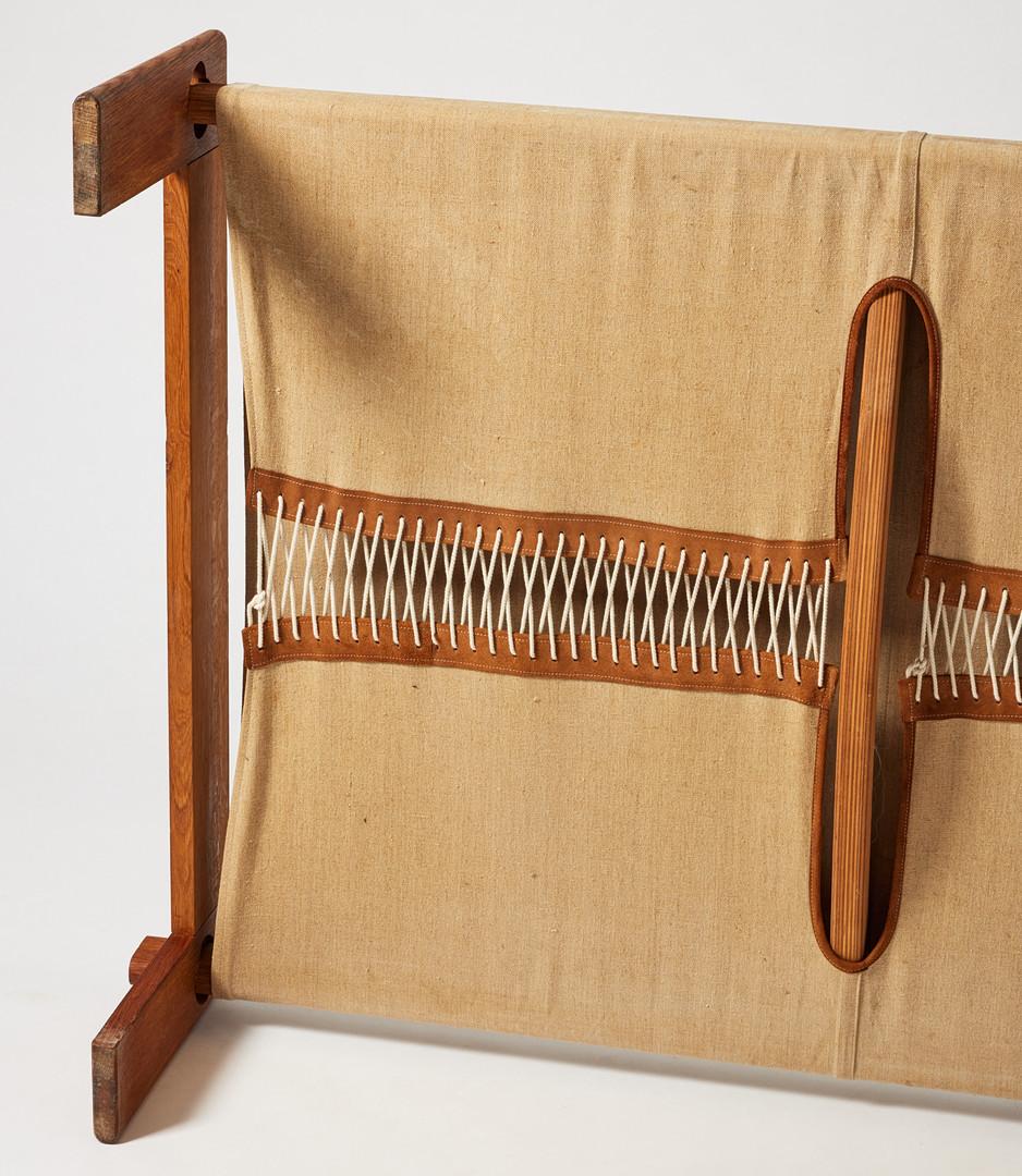 Danish Wooden Mid Century Daybed in Oak & Canvas by Tage Poulsen, 1950s 1