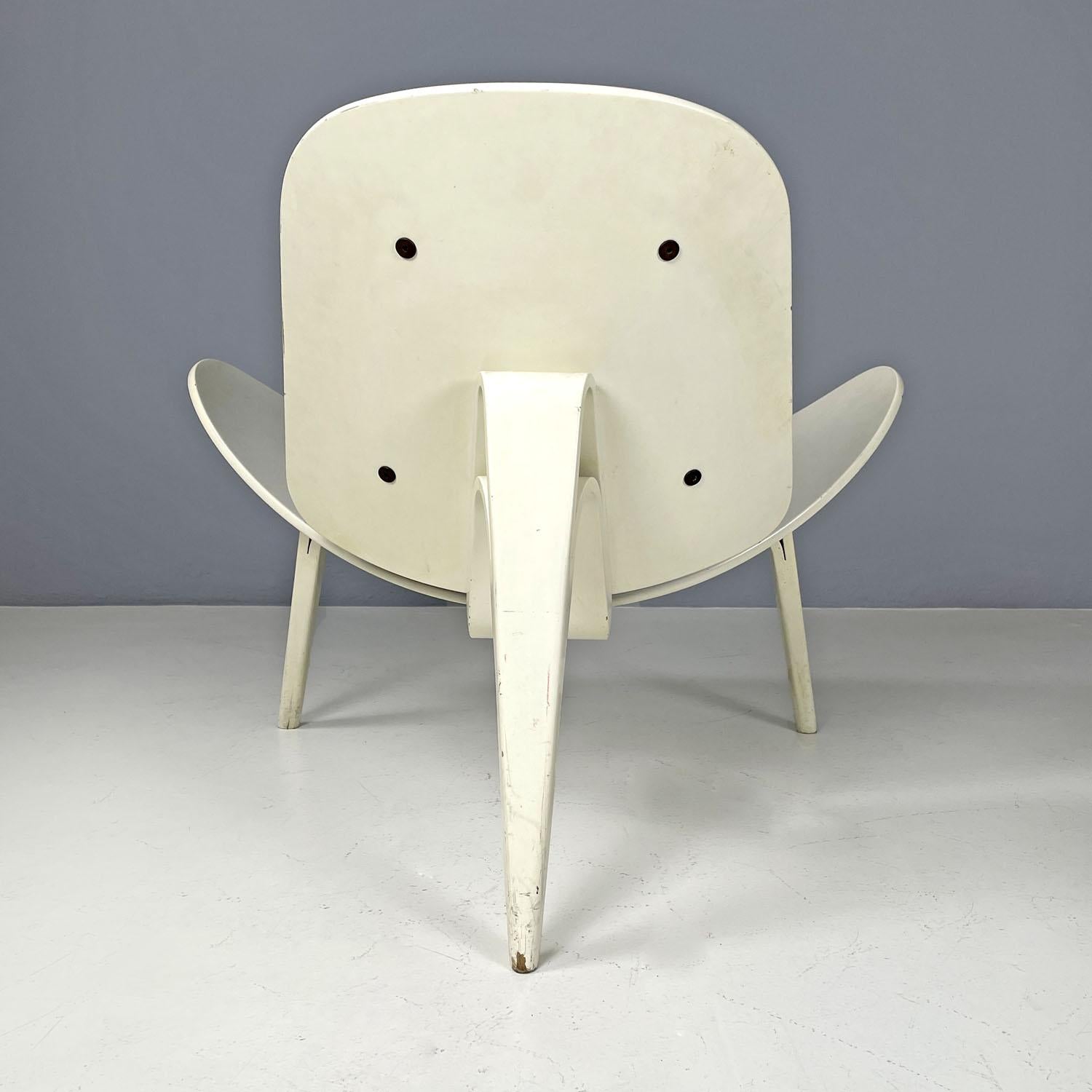 Fabric Danish wooden shell chair CH07 by Hans Wegner for Carl Hansen & Søn, 2000s For Sale