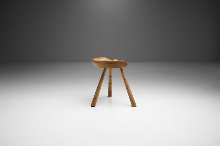 Danish Wooden Tripod Milking Stool, Denmark 1940s For Sale at 1stDibs