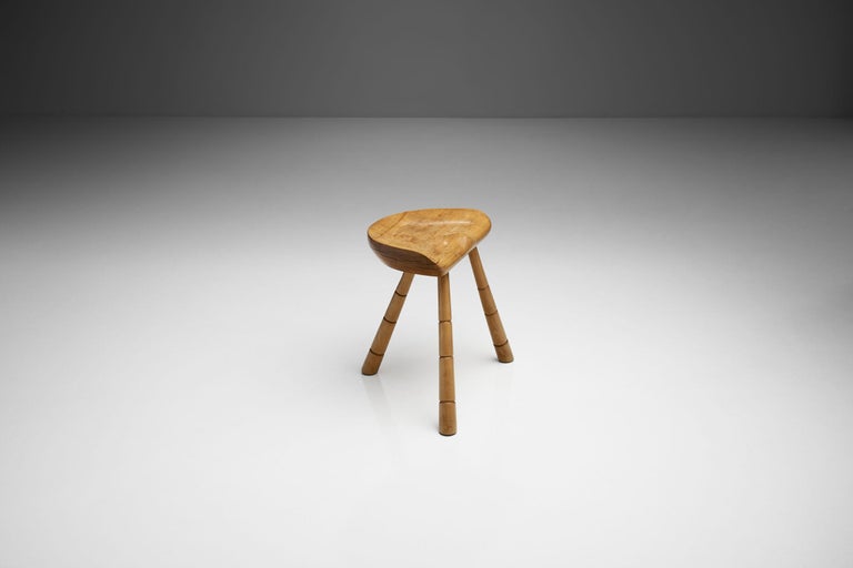 Danish Wooden Tripod Milking Stool, Denmark 1940s For Sale at 1stDibs