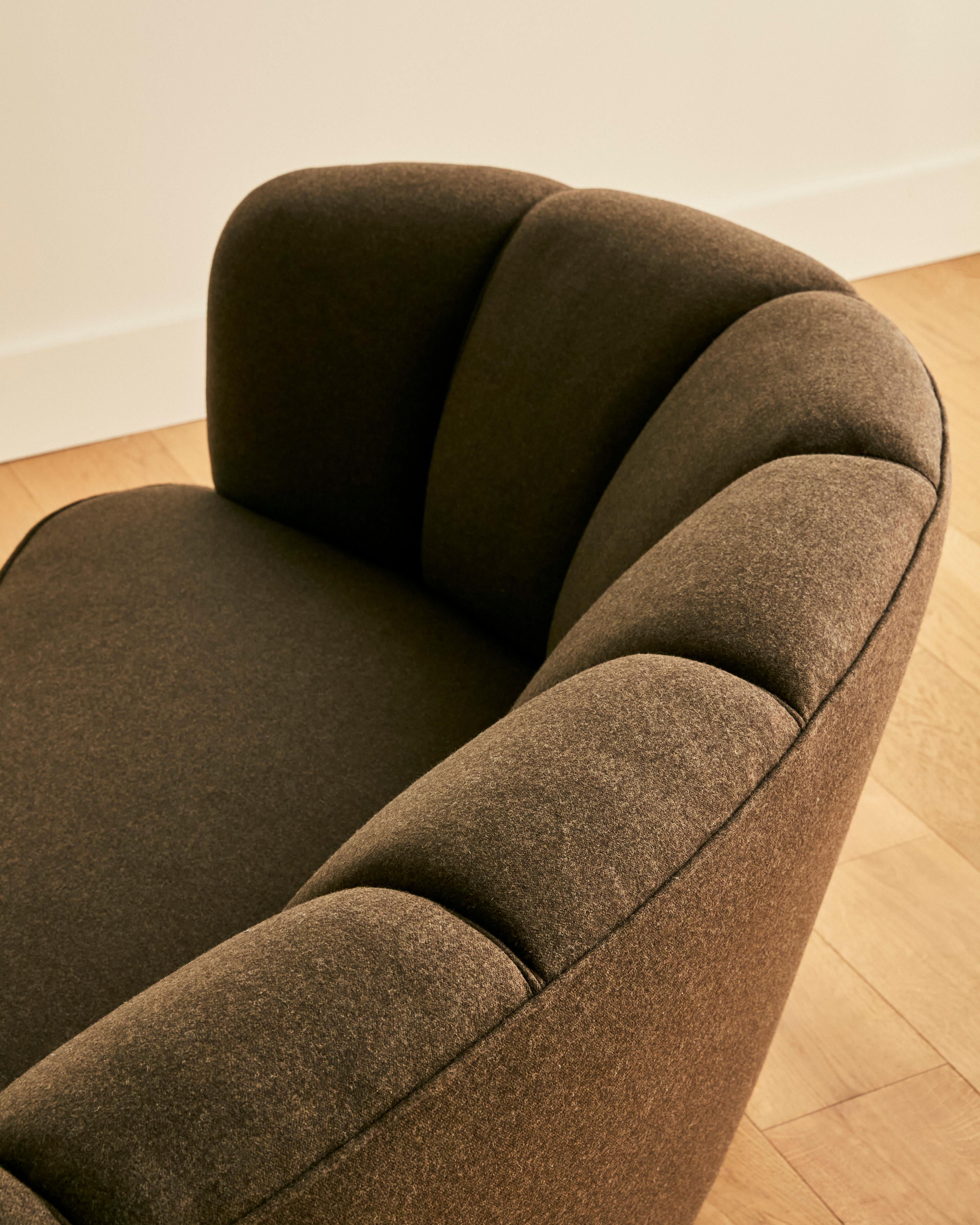 Danish Wool Banana Sofa For Sale 6