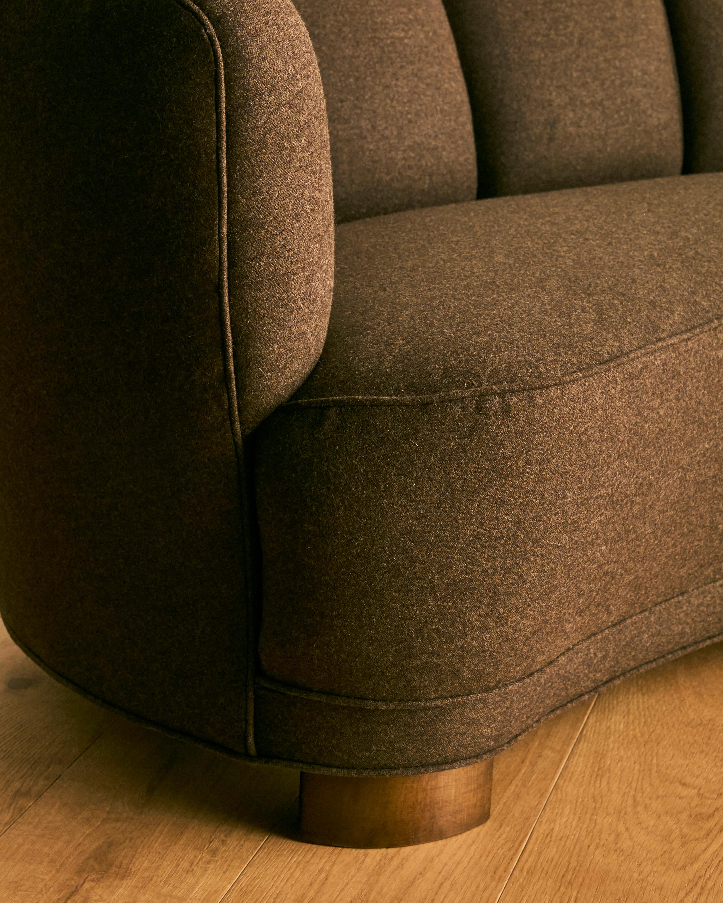 Danish Wool Banana Sofa For Sale 2