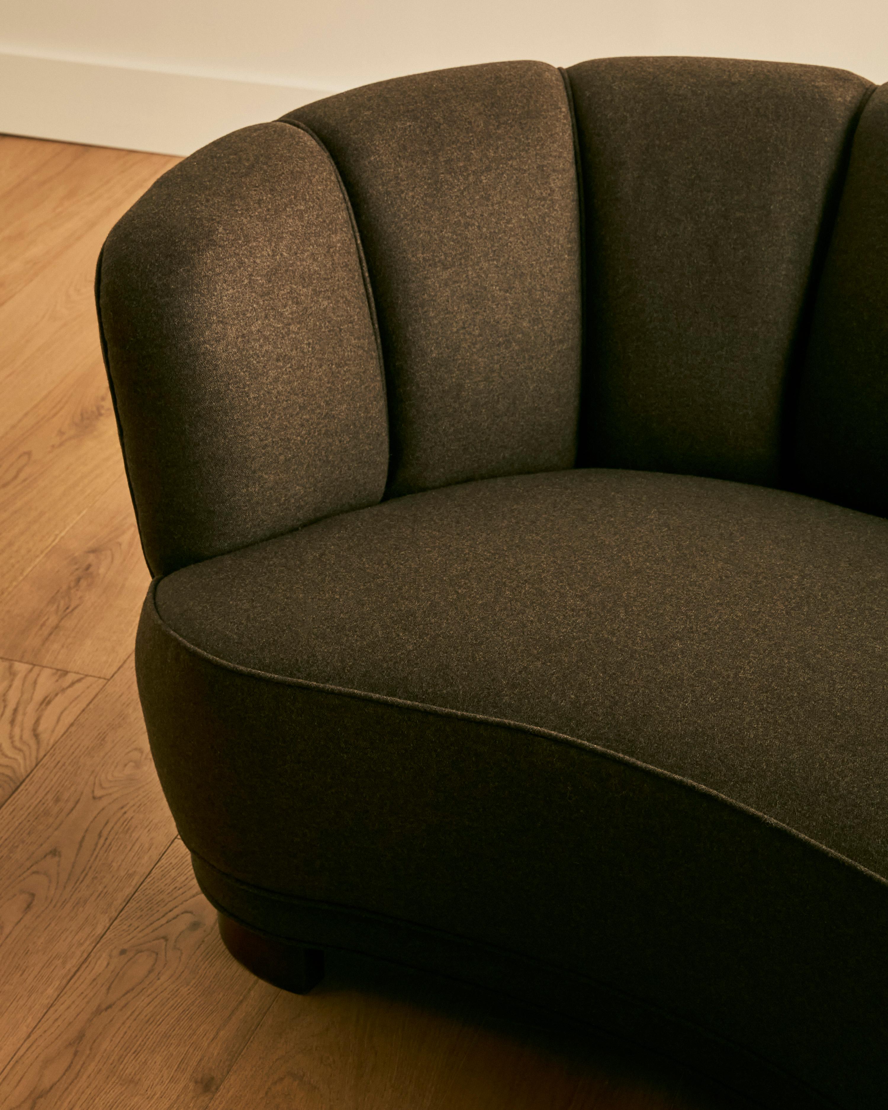 Danish Wool Banana Sofa For Sale 3